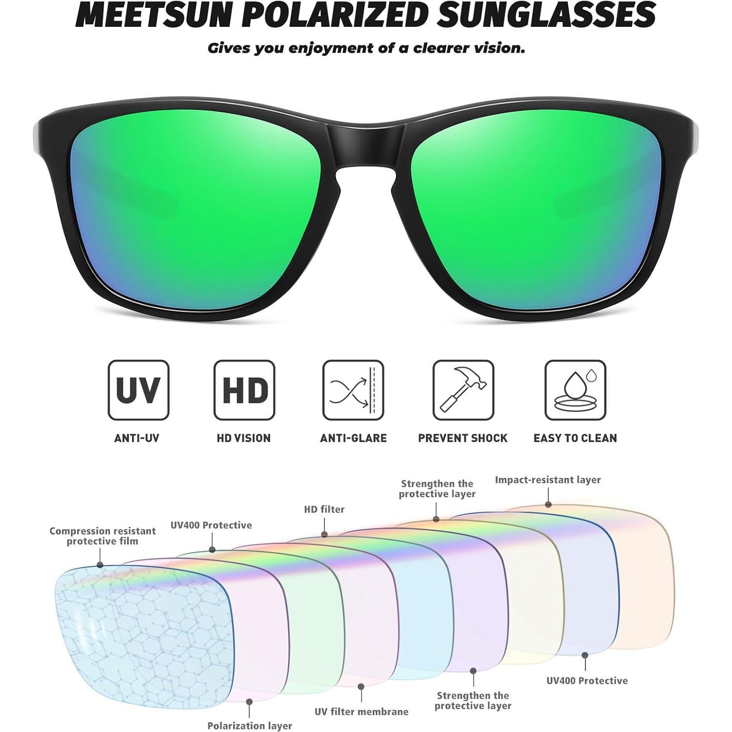 Gafas de sol polarizadas MEETSUN unisex UV400 deportivas