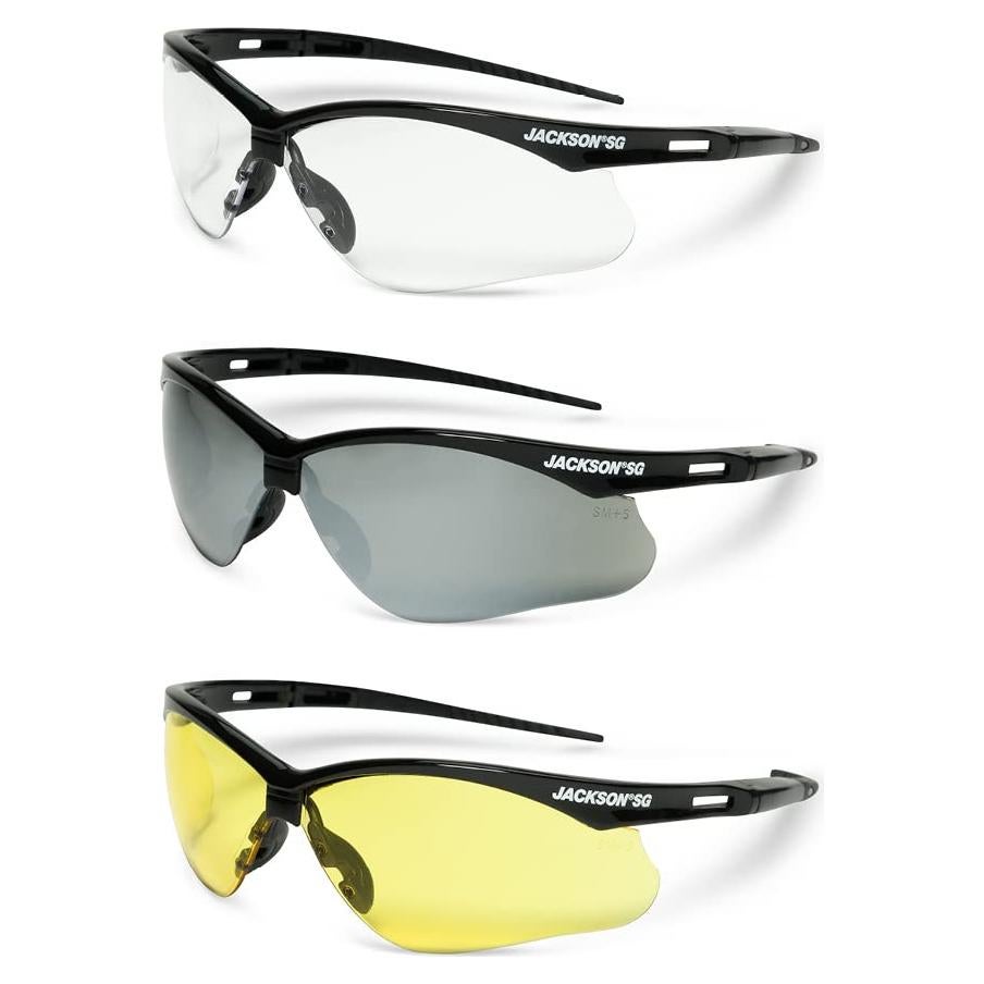 Gafas de Seguridad Jackson SG - Lentes Antiarañazos - 3 Estilos