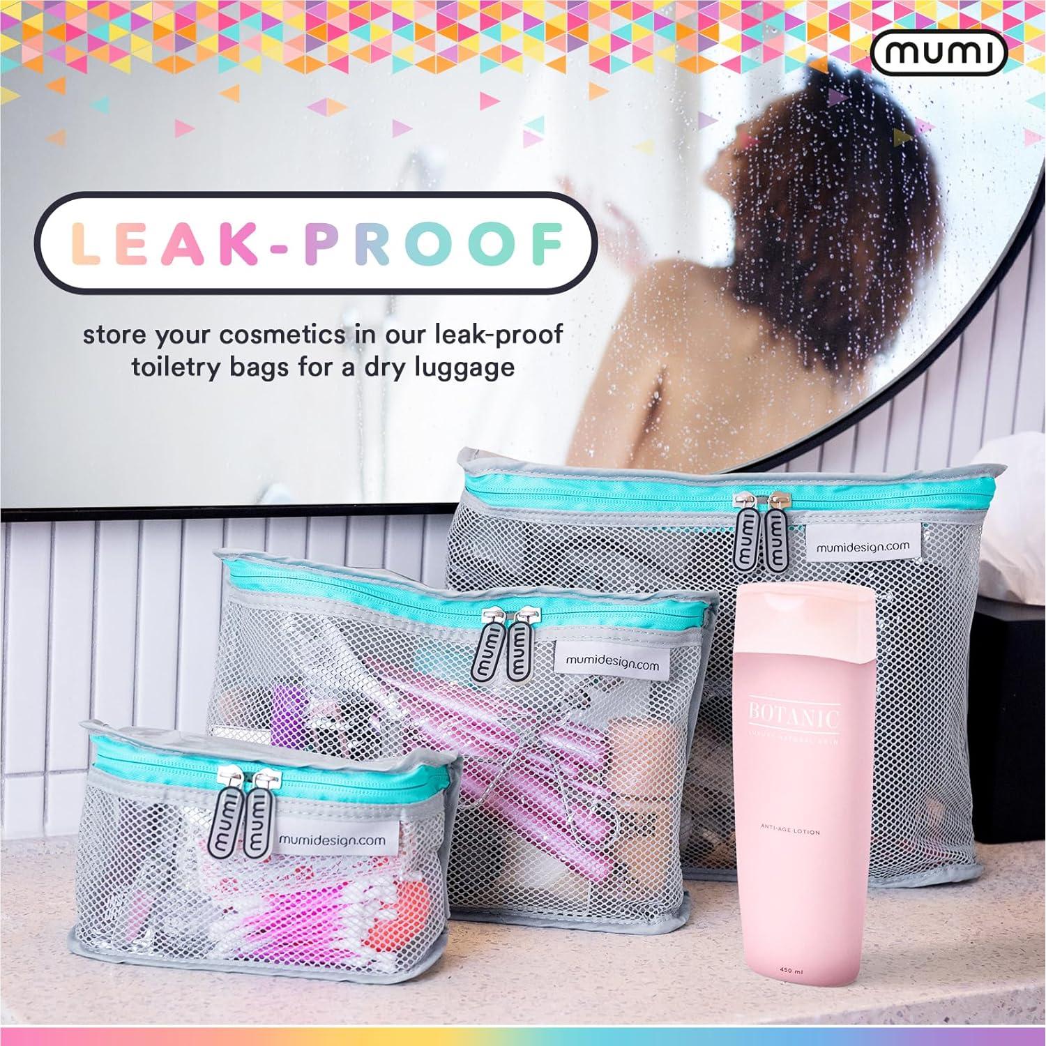 Juego de 3 Bolsas de Aseo Transparentes MUMI - Aprobadas TSA