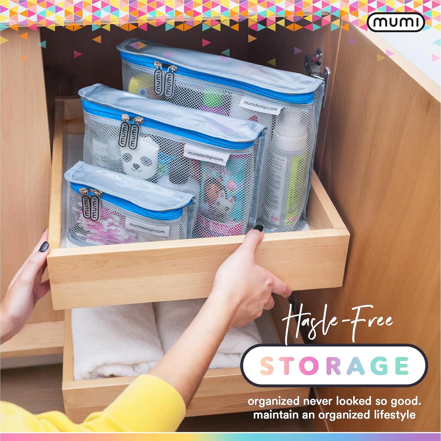 Juego de 3 Bolsas de Aseo Transparentes MUMI - Aprobadas TSA