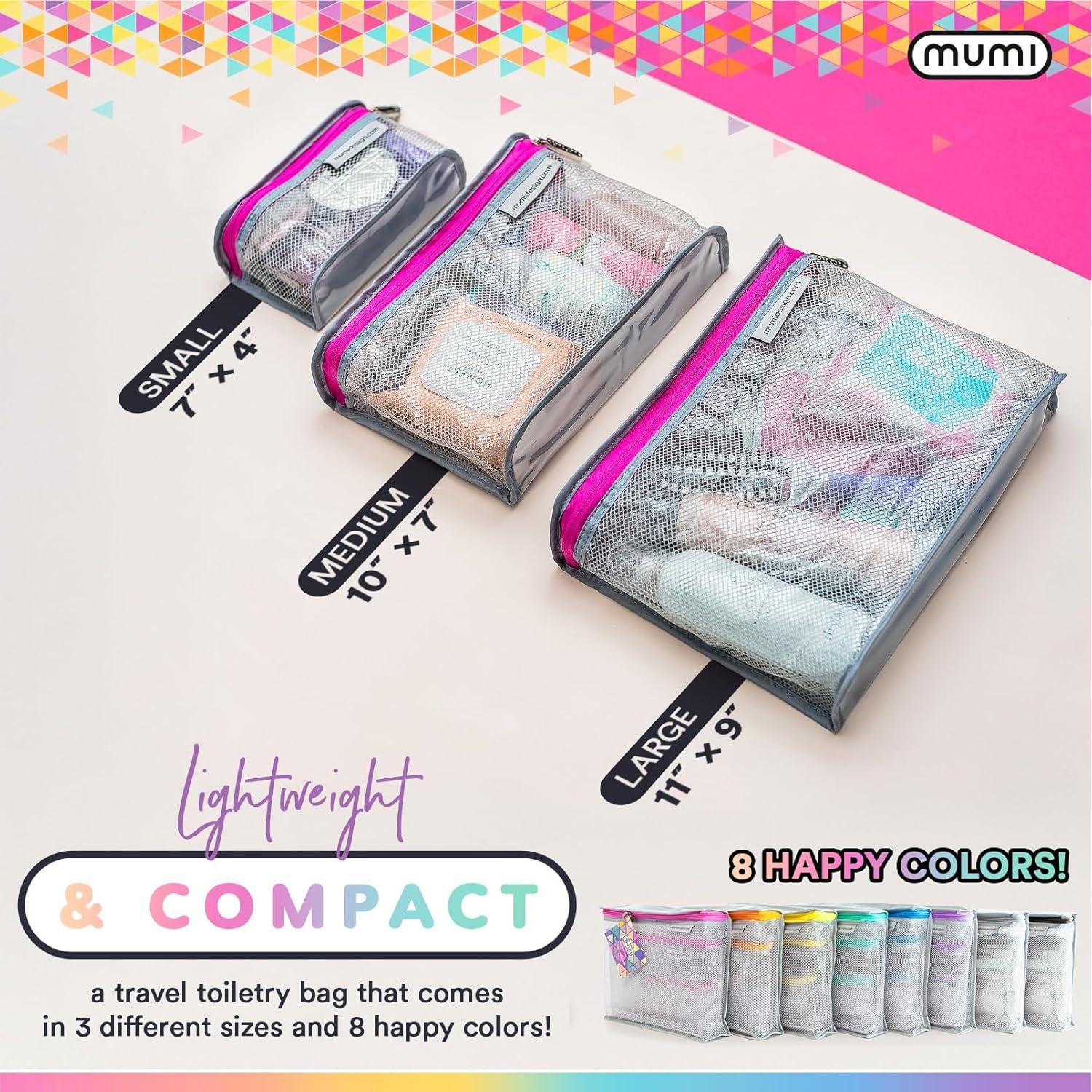 Juego de 3 Bolsas de Aseo Transparentes MUMI - Aprobadas TSA