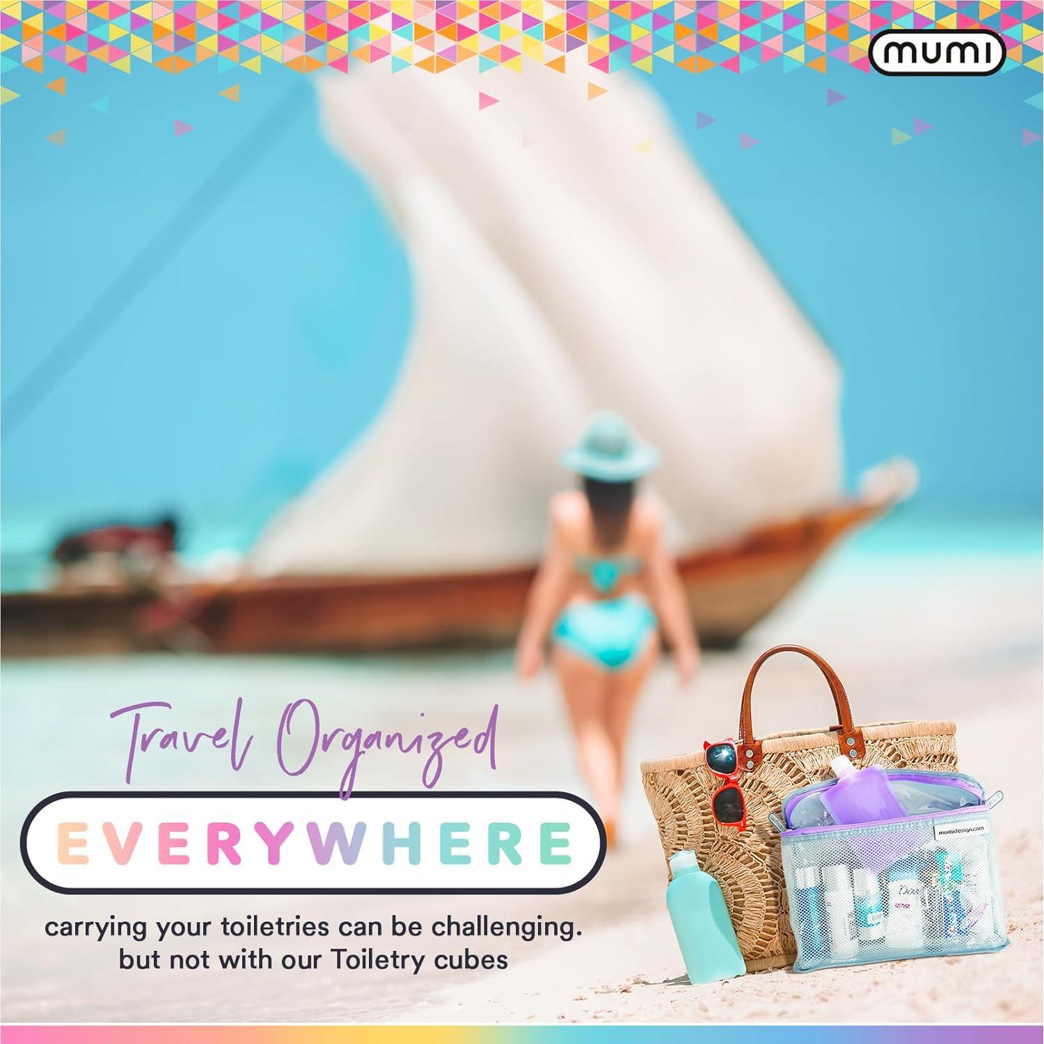 Juego de 3 Bolsas de Aseo Transparentes MUMI - Aprobadas TSA