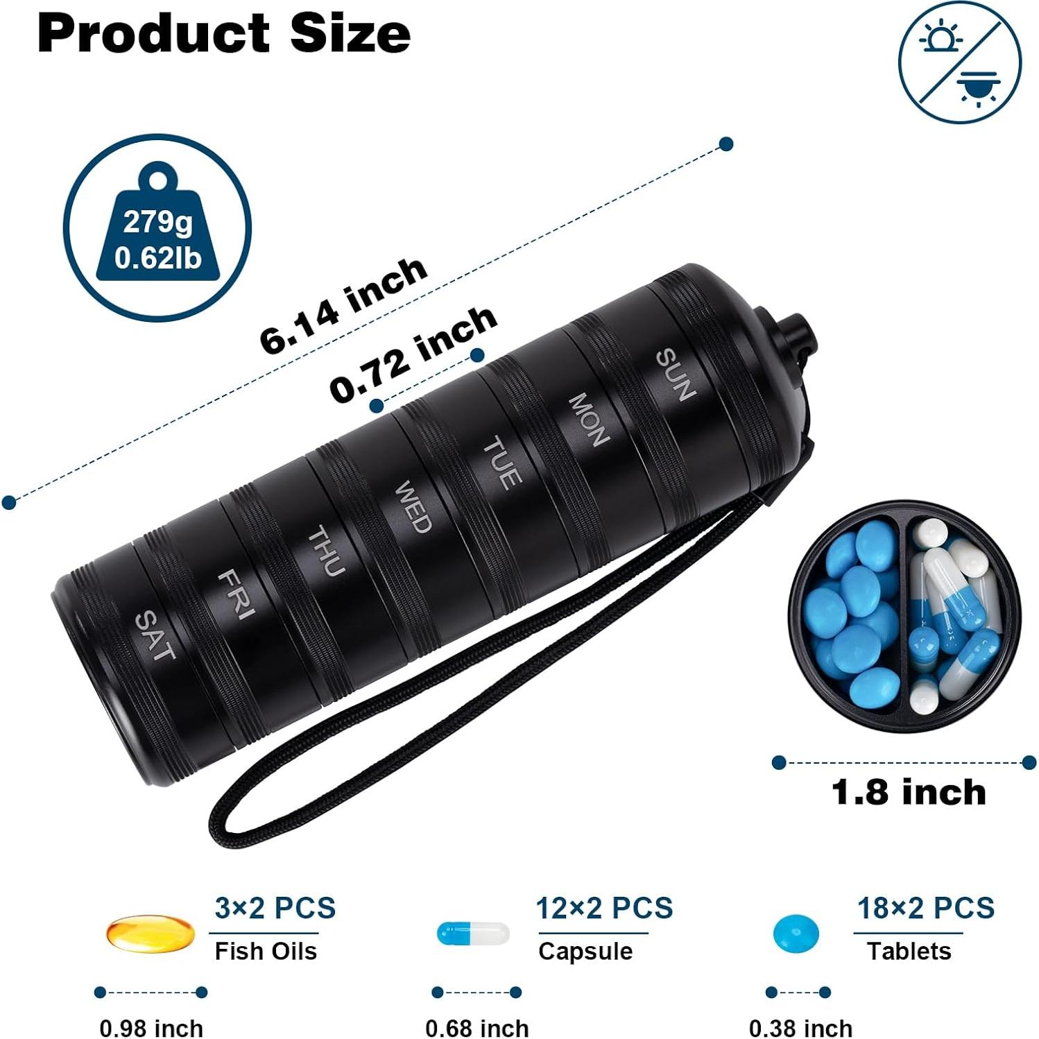 Organizador de Pastillas Metálico XHT Semanal 14 Compartimentos