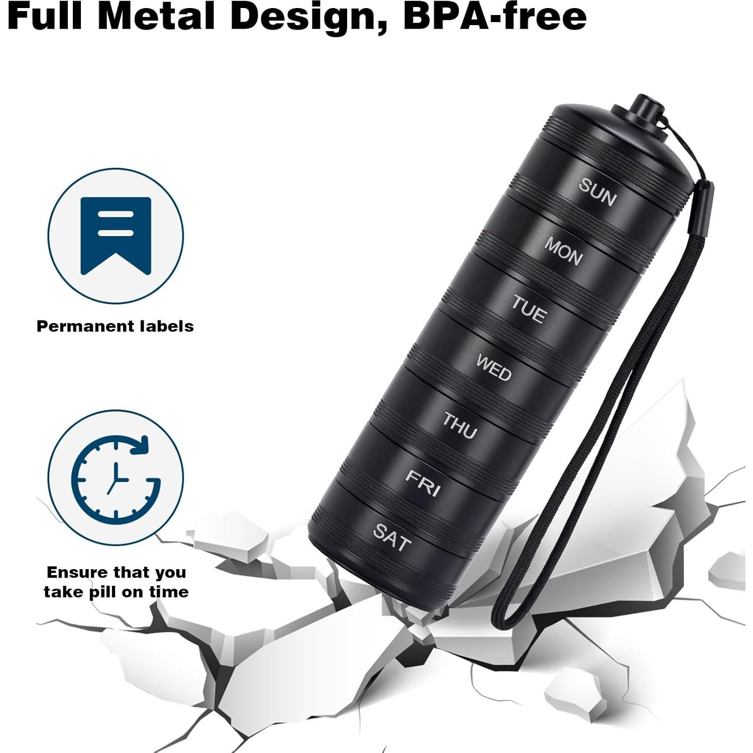 Organizador de Pastillas Metálico XHT Semanal 14 Compartimentos