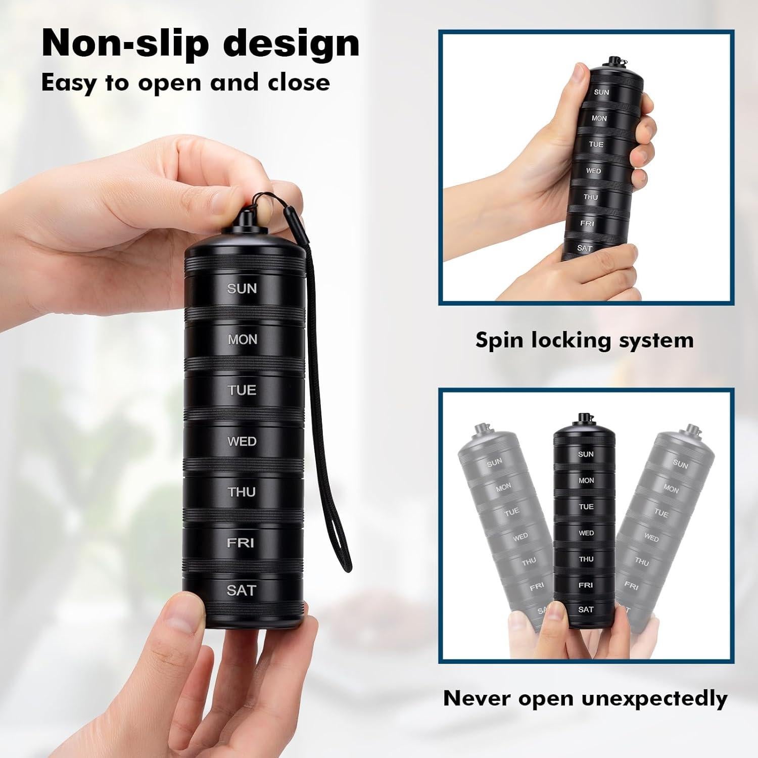 Organizador de Pastillas Metálico XHT Semanal 14 Compartimentos