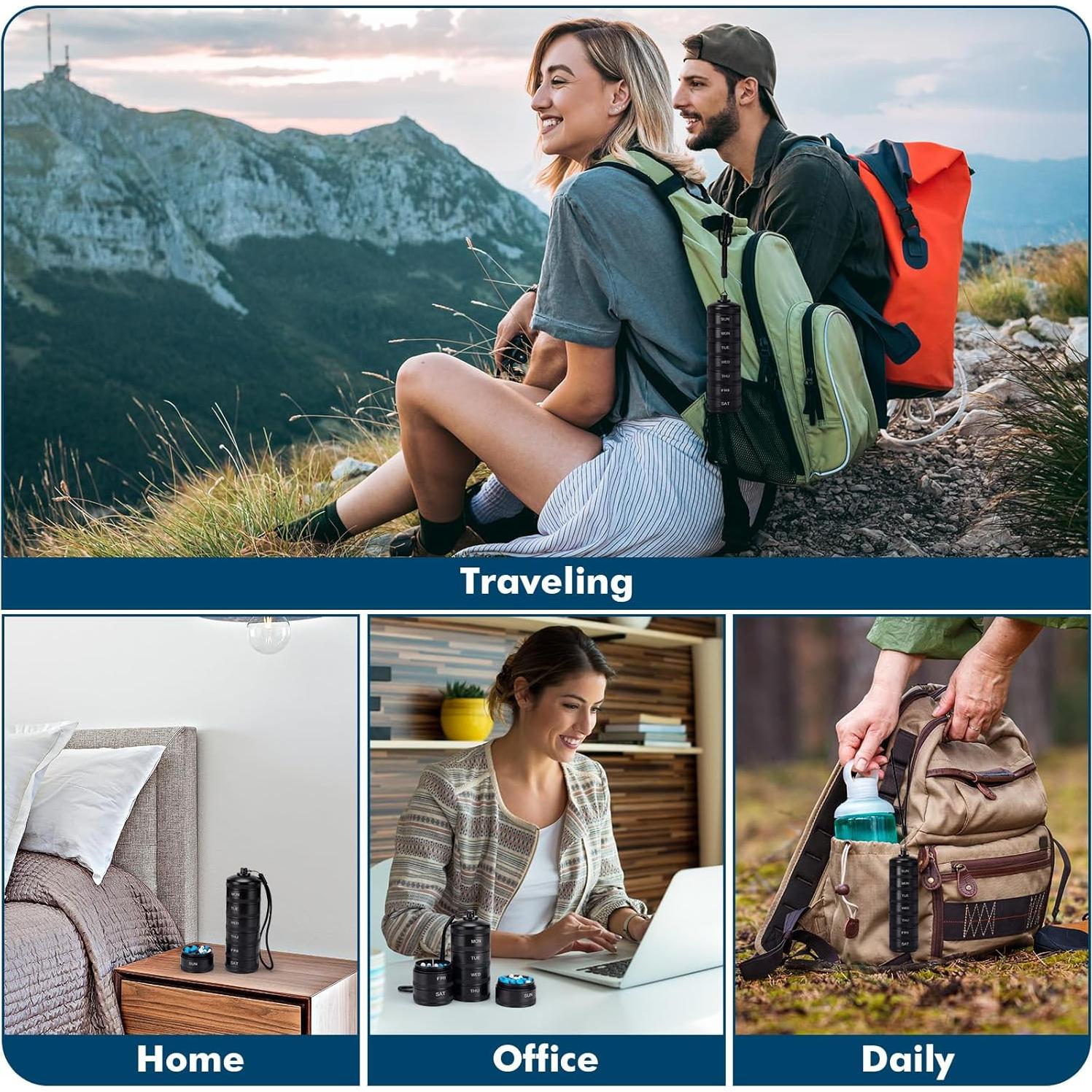 Organizador de Pastillas Metálico XHT Semanal 14 Compartimentos