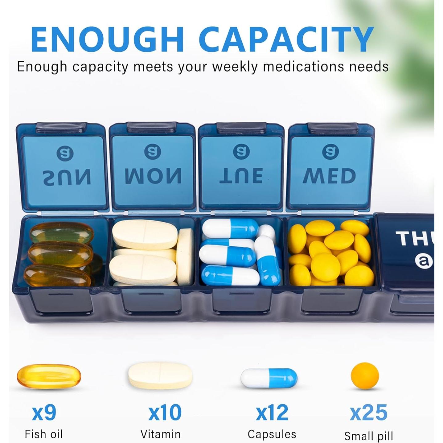 Organizador de Pastillas Grande Newayflash 7 Días AM PM