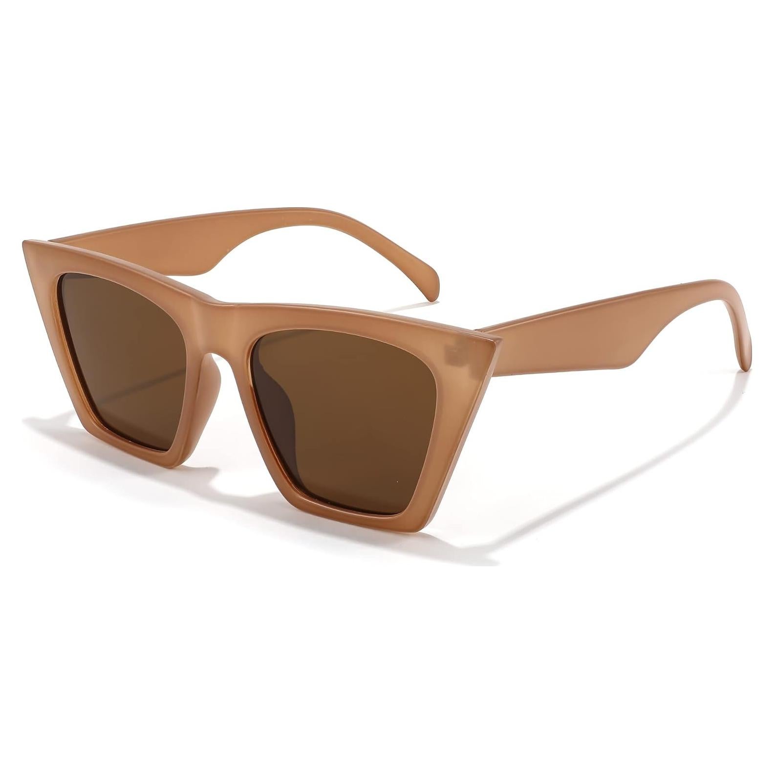 Gafas de sol cuadradas FEISEDY UV400 para mujer marrón