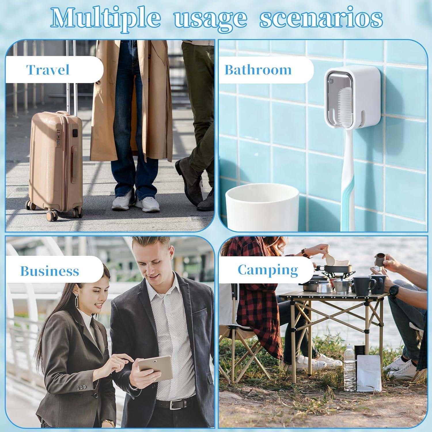 Funda Protectora de Cepillo de Dientes Eléctrico Apojgitn - 2 Piezas Gris