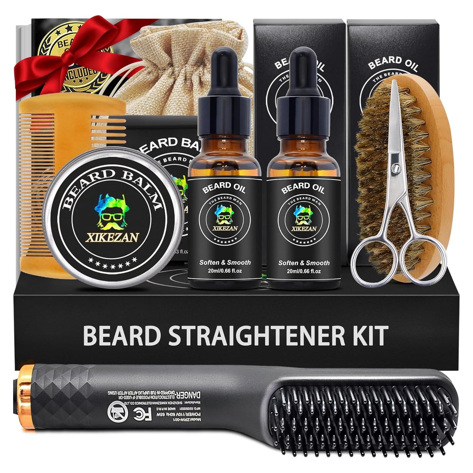 Kit de Cuidado de Barba XIKEZAN con Alisador y Aceite