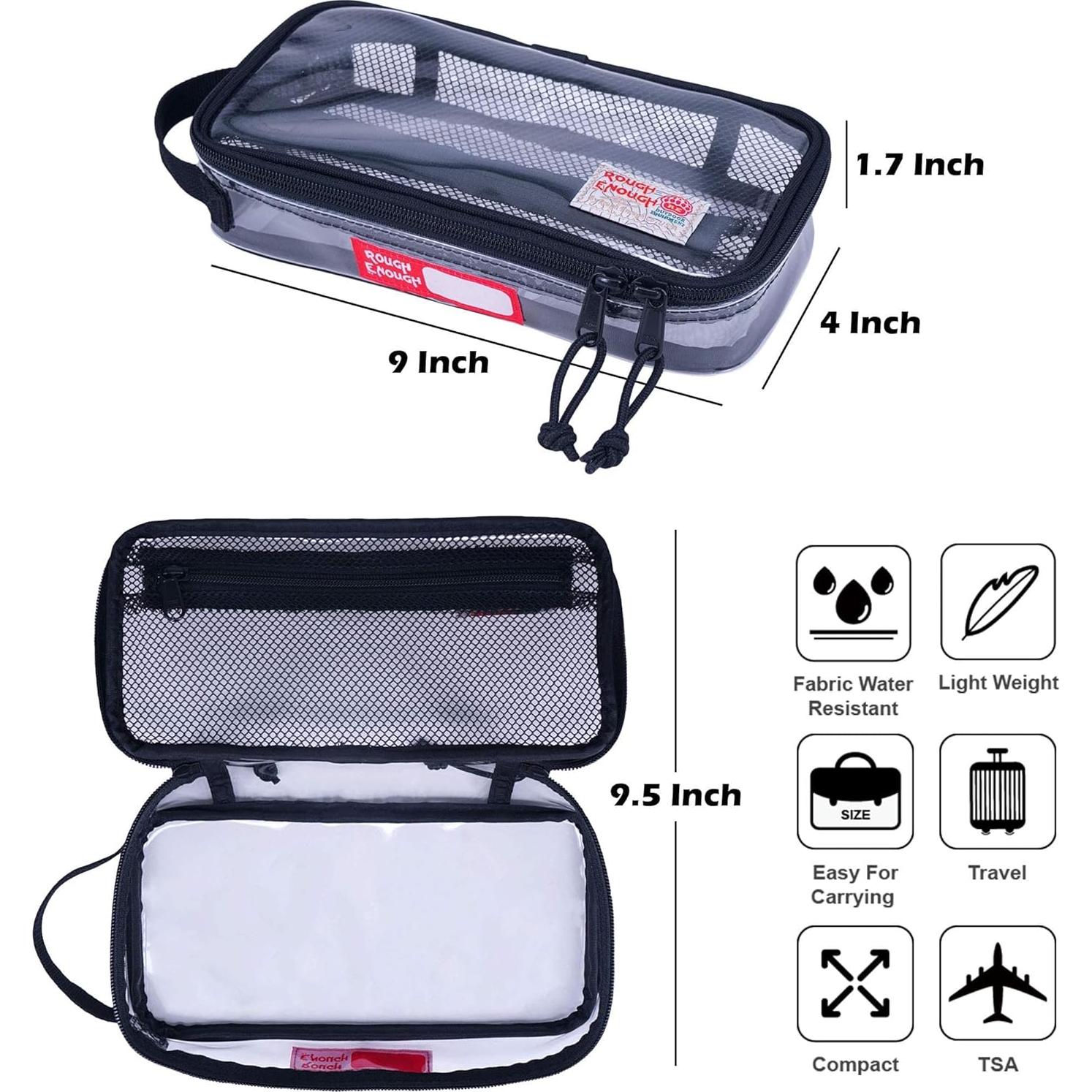 Bolsa de Aseo de Viaje Rough Enough Transparente 22.86x10.16cm