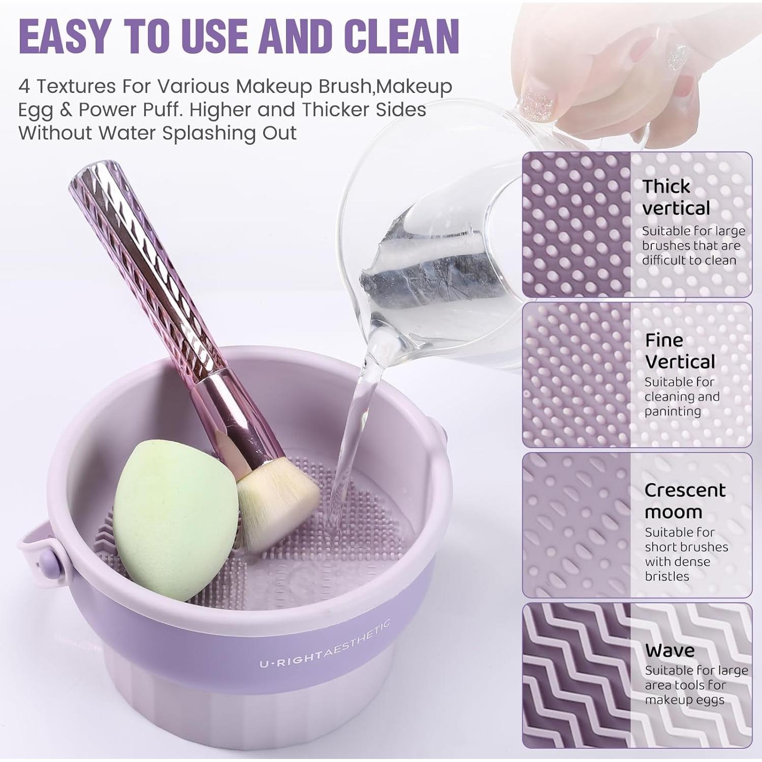 Alfombrilla Limpiadora de Brochas GOLIKEE 3 en 1 Rosa