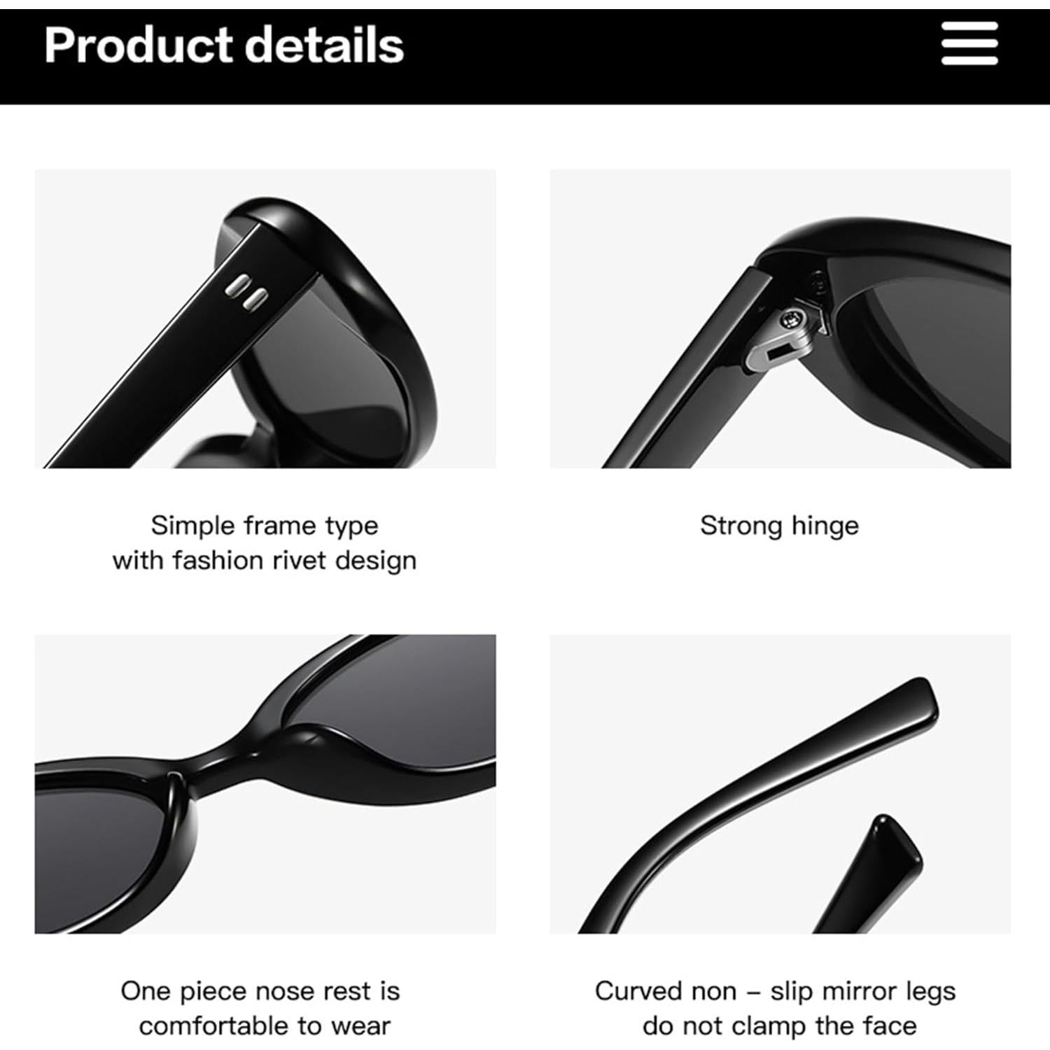 Gafas de sol ovaladas vintage Onrtry UV400 unisex paquete de 2