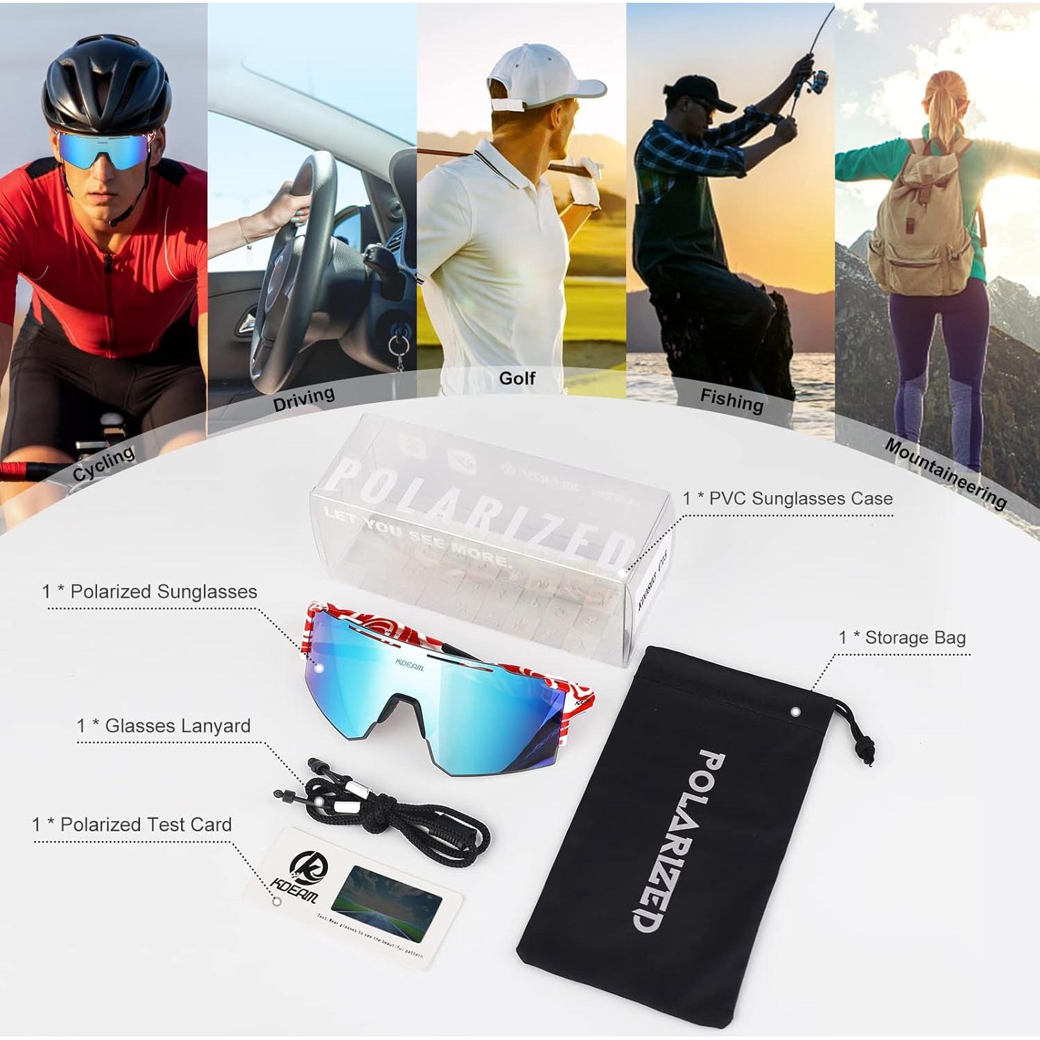 Gafas de sol deportivas ALSUZYIOT UV400 unisex ligeras