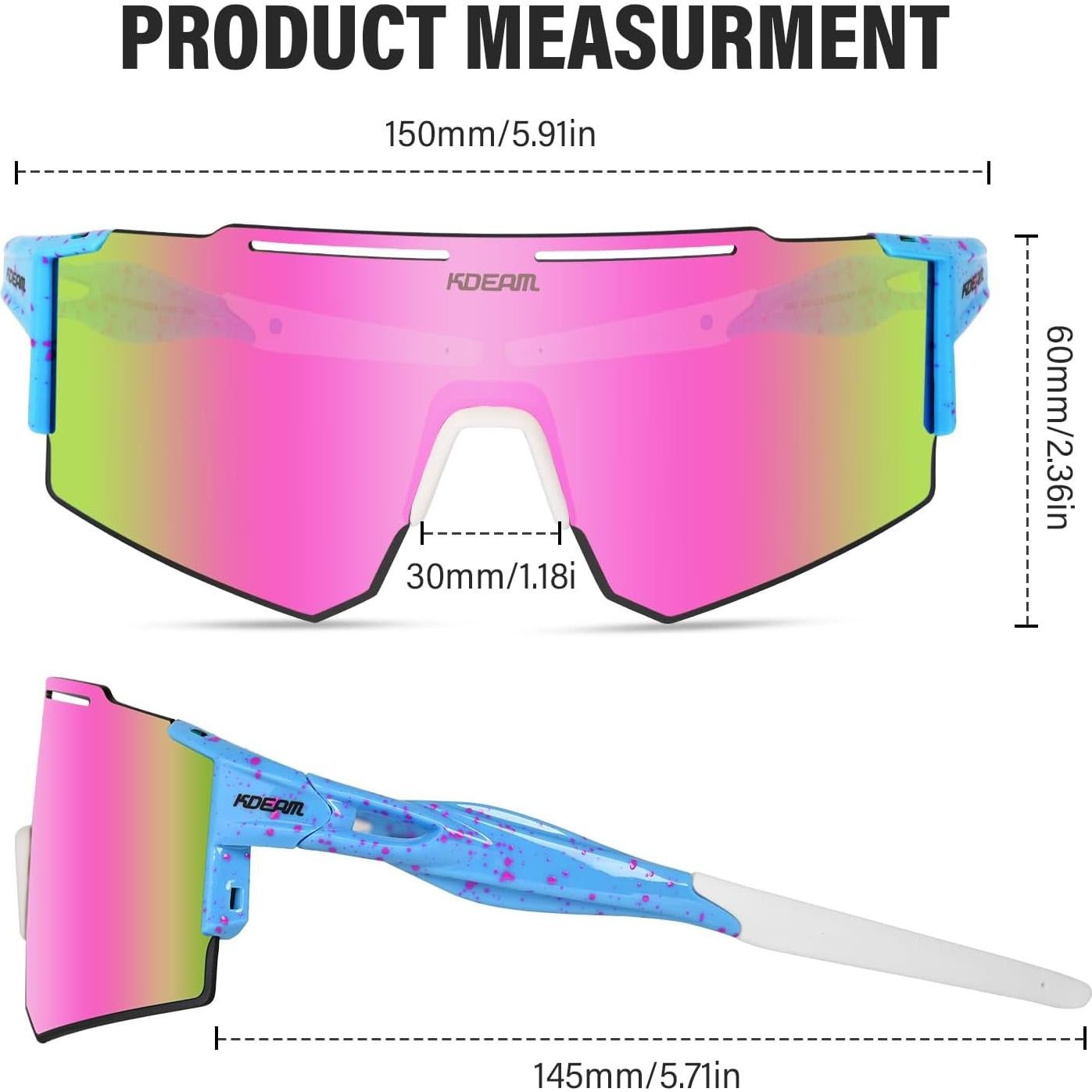 Gafas de sol deportivas ALSUZYIOT Wlcus006c8 UV400 Rosa