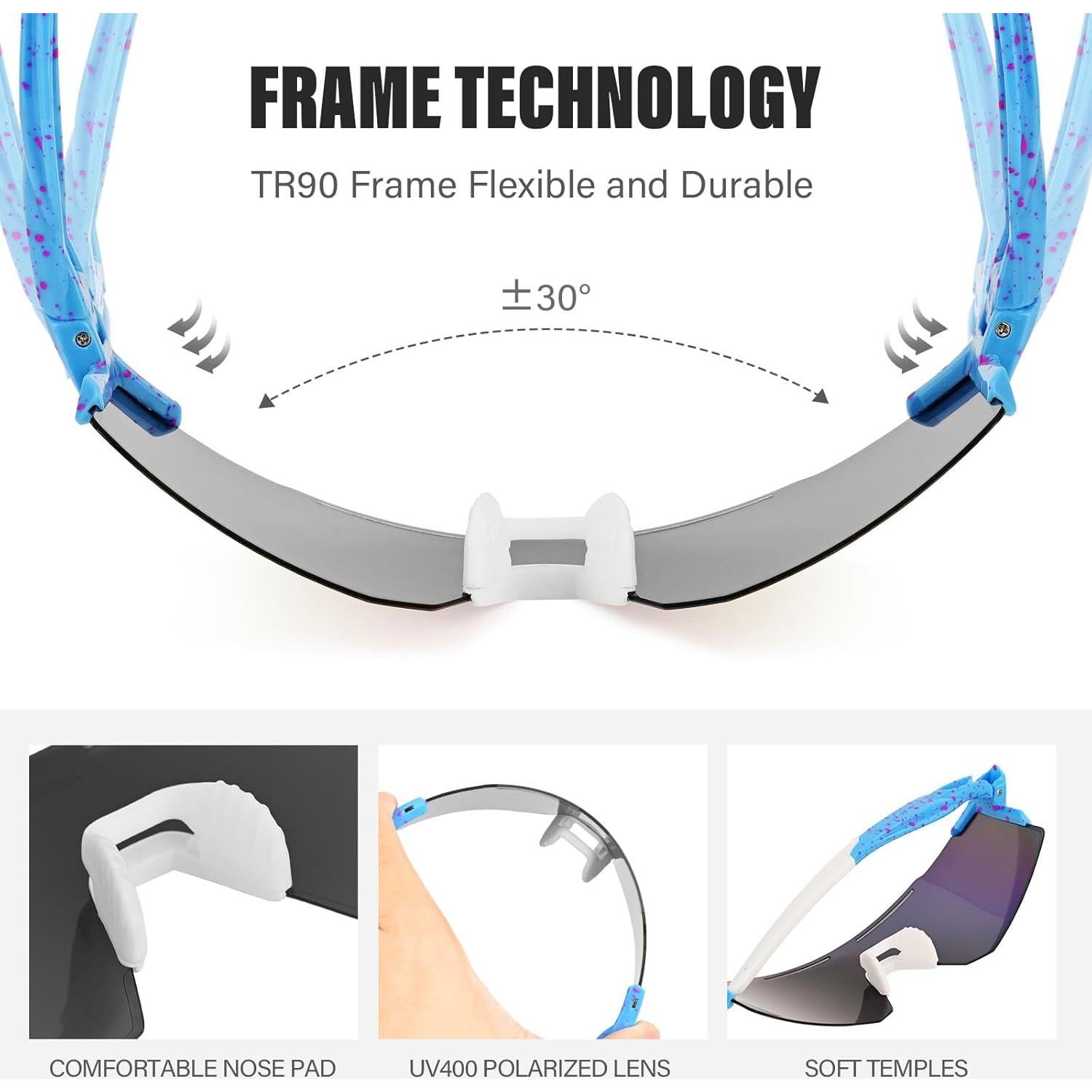 Gafas de sol deportivas ALSUZYIOT Wlcus006c8 UV400 Rosa