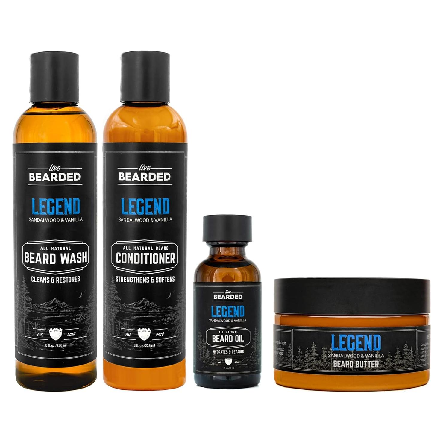 Kit Cuidado de Barba Live Bearded - Jabón, Aceite, Acondicionador