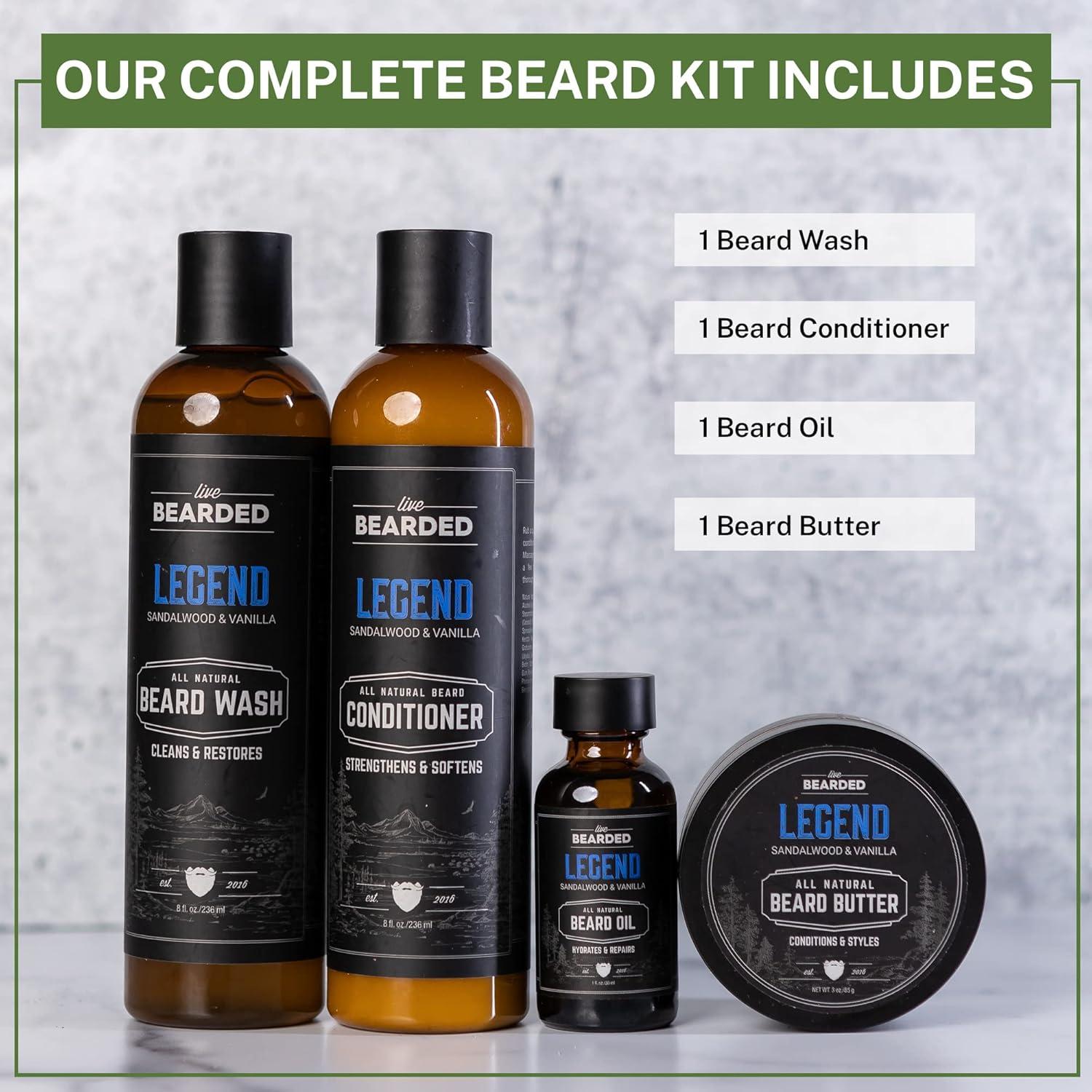 Kit Cuidado de Barba Live Bearded - Jabón, Aceite, Acondicionador
