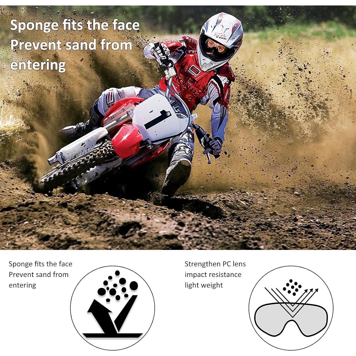 Gafas de Motocicleta LMAVAG con Lente Transparente UV400