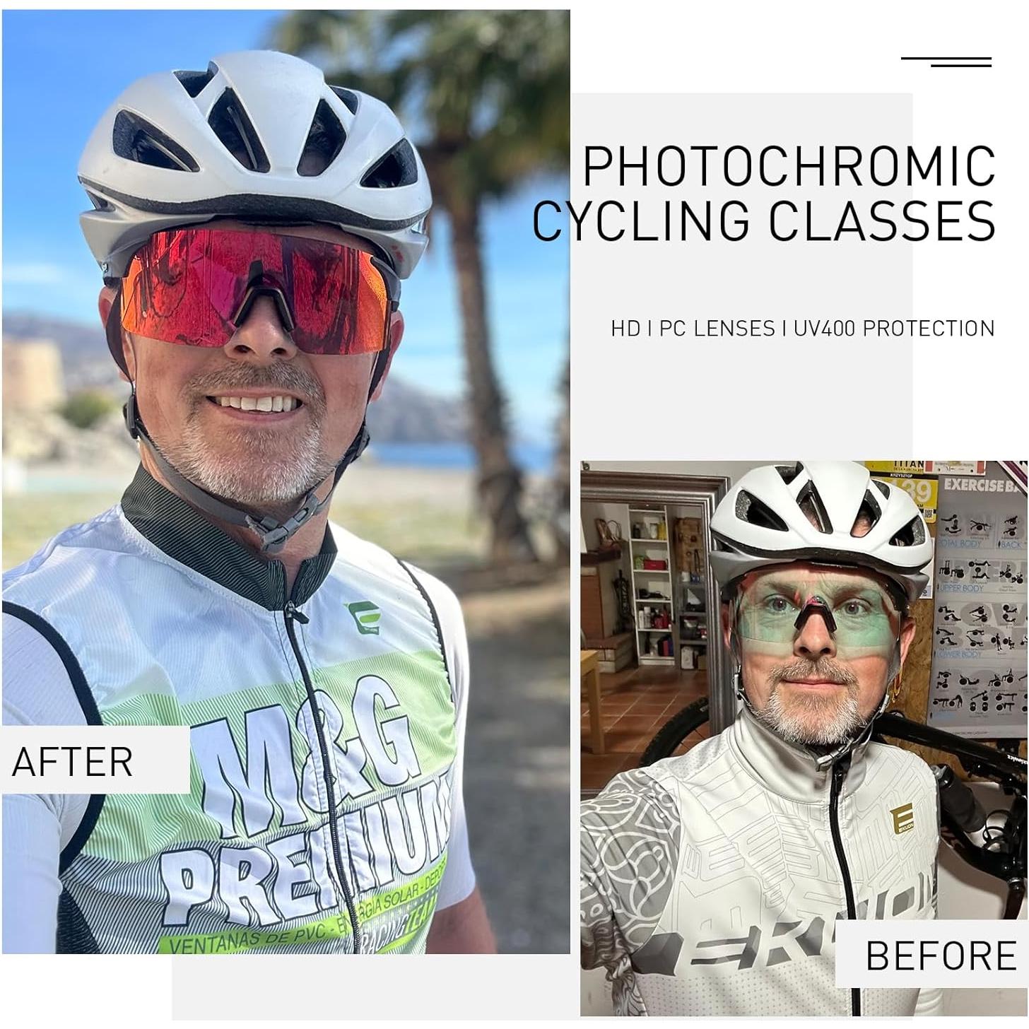 Gafas de Ciclismo SCVCN Fotoquímicas UV400 Ajustables