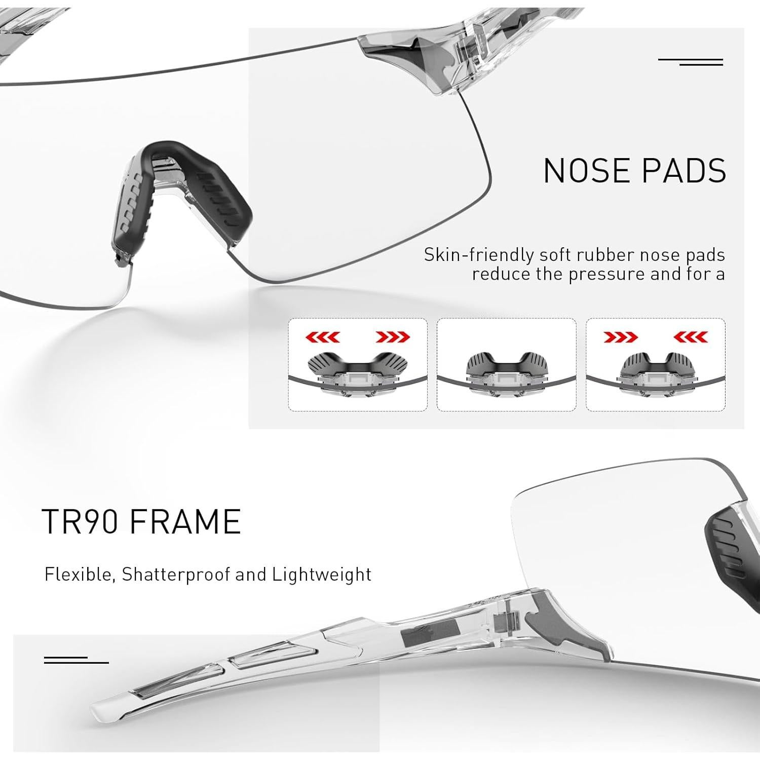 Gafas de Ciclismo Fotocromáticas SCVCN Plata UV400