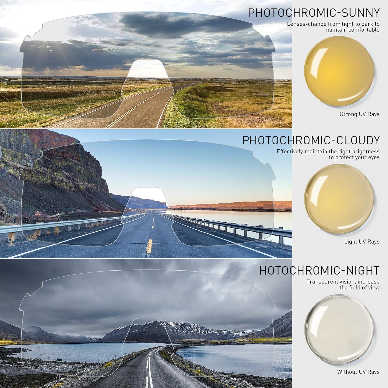 Gafas de Ciclismo SCVCN Fotocromáticas UV400 Sin Marco