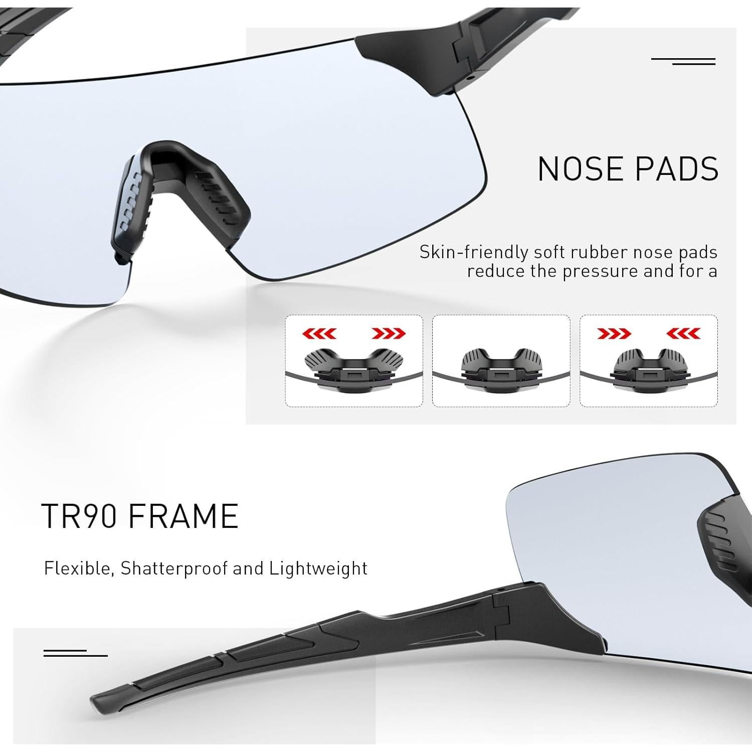 Gafas de Ciclismo SCVCN Fotocromáticas UV400 Sin Marco