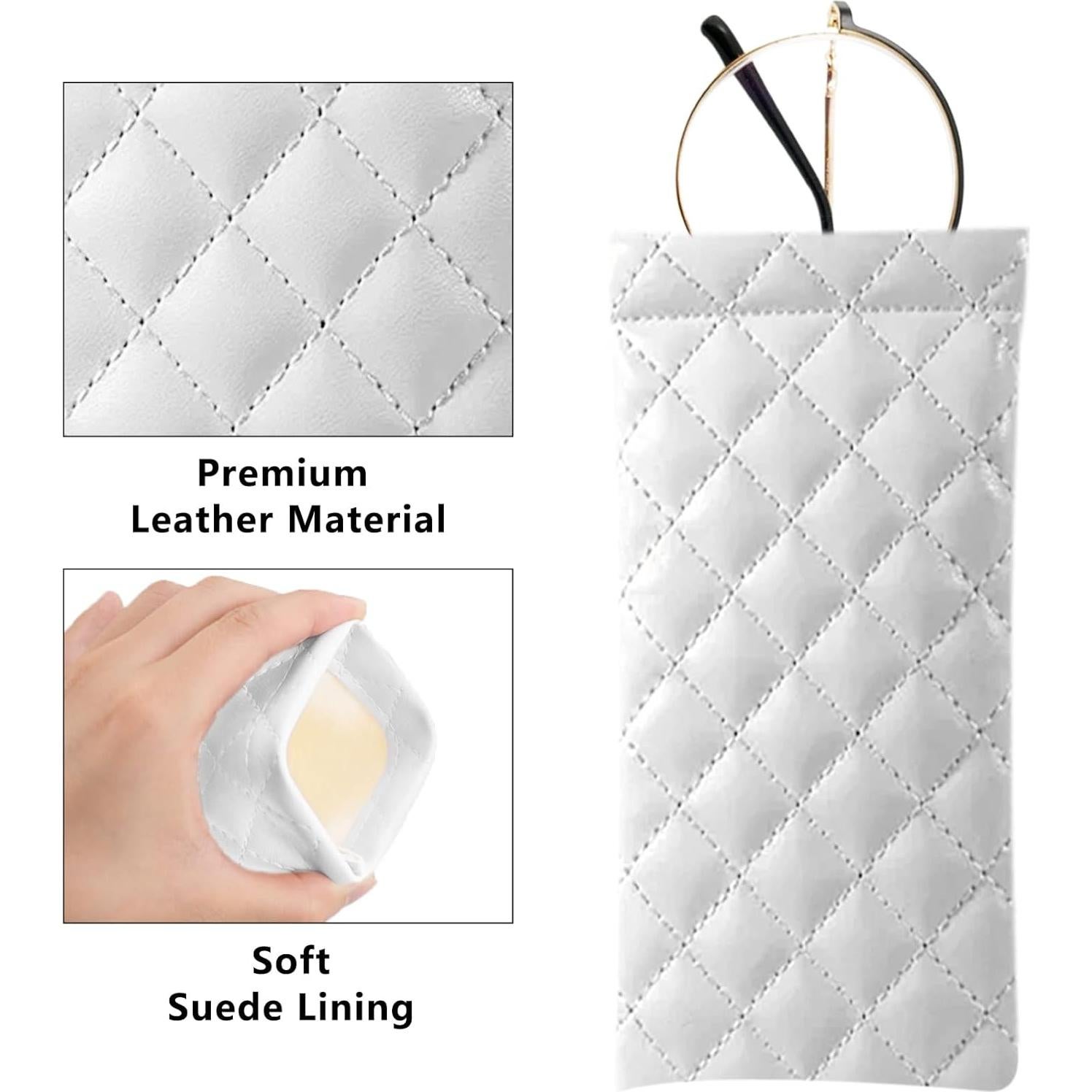 Estuche para Gafas 4 Pcs Cuero Suave con Paño de Limpieza