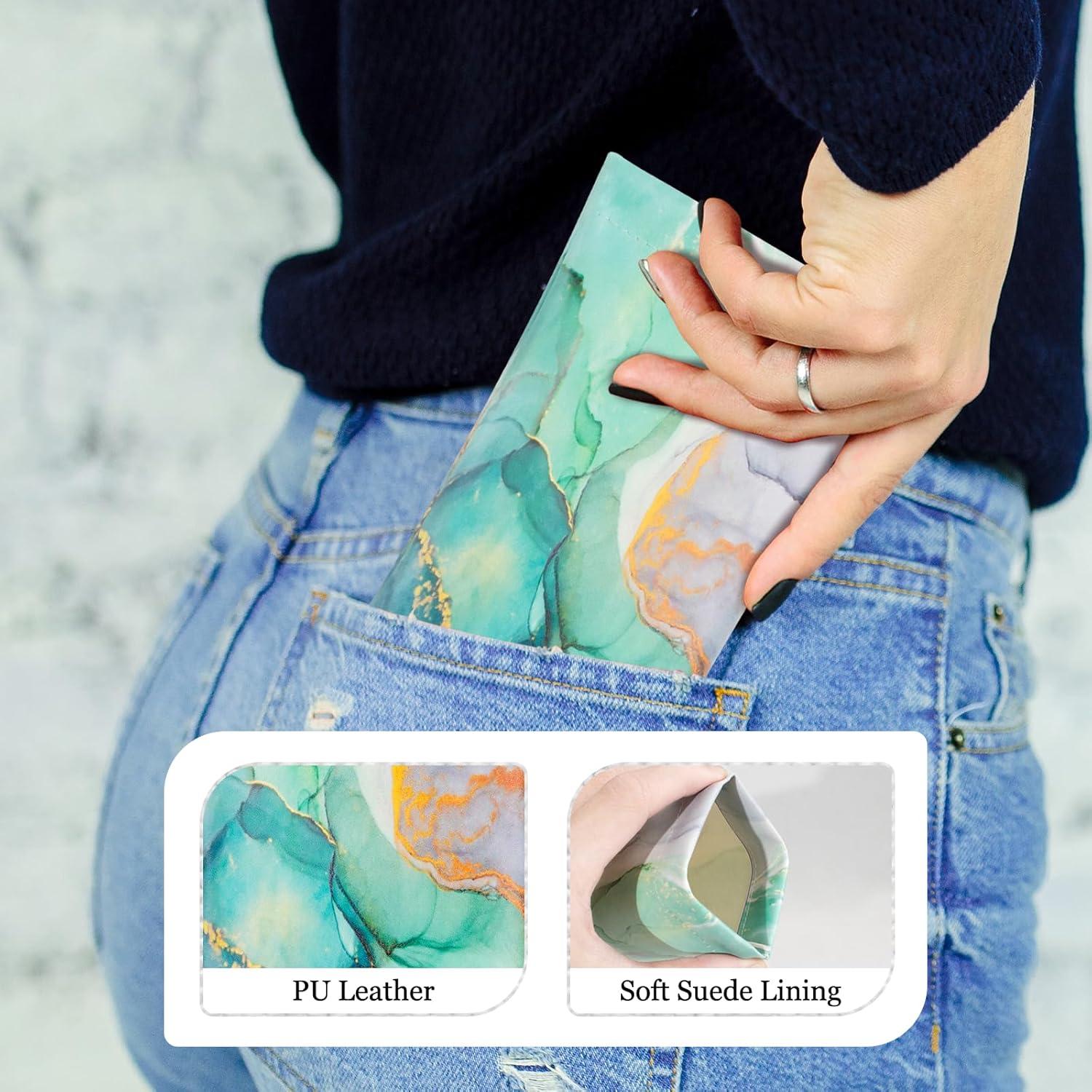 Estuche para Gafas 4 Pcs Cuero Suave con Paño de Limpieza