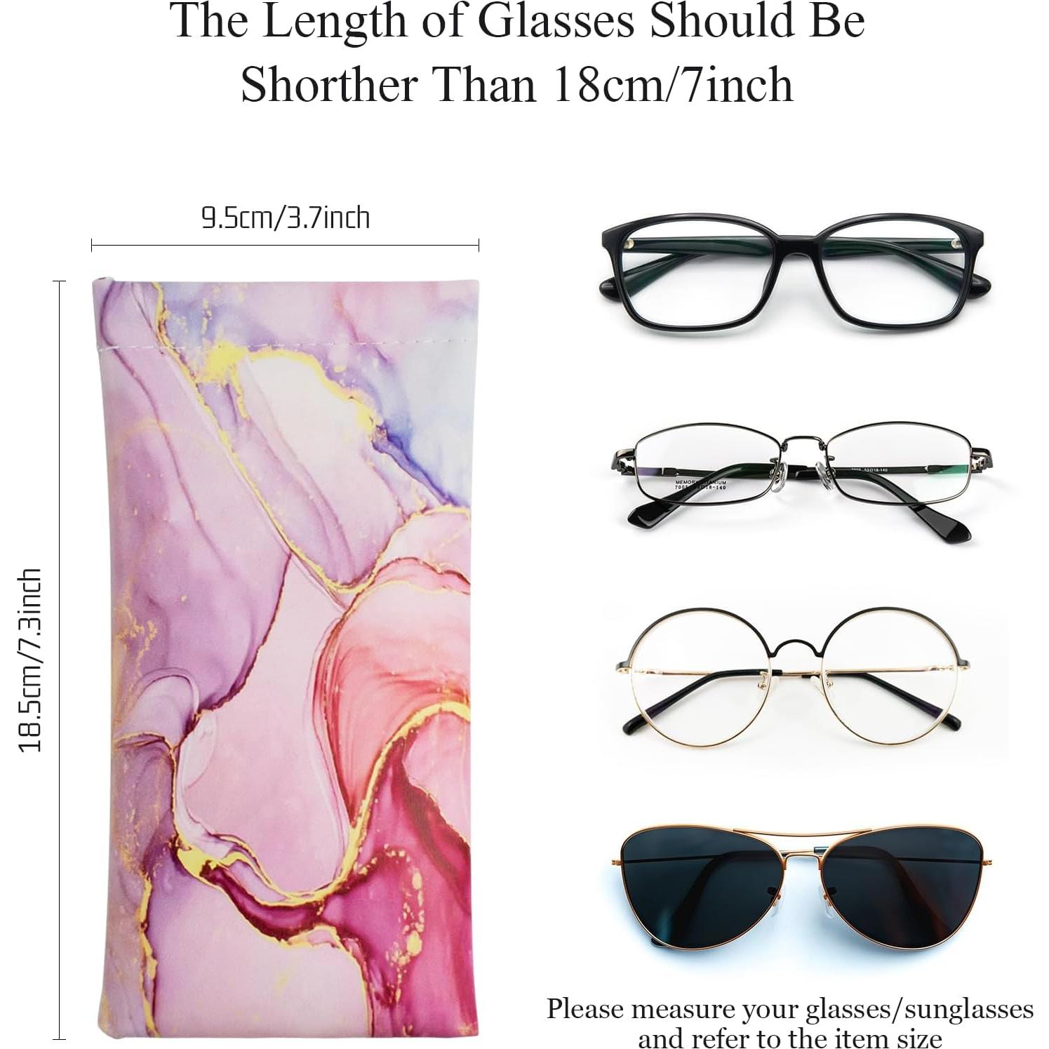 Estuche para Gafas 4 Pcs Cuero Suave con Paño de Limpieza