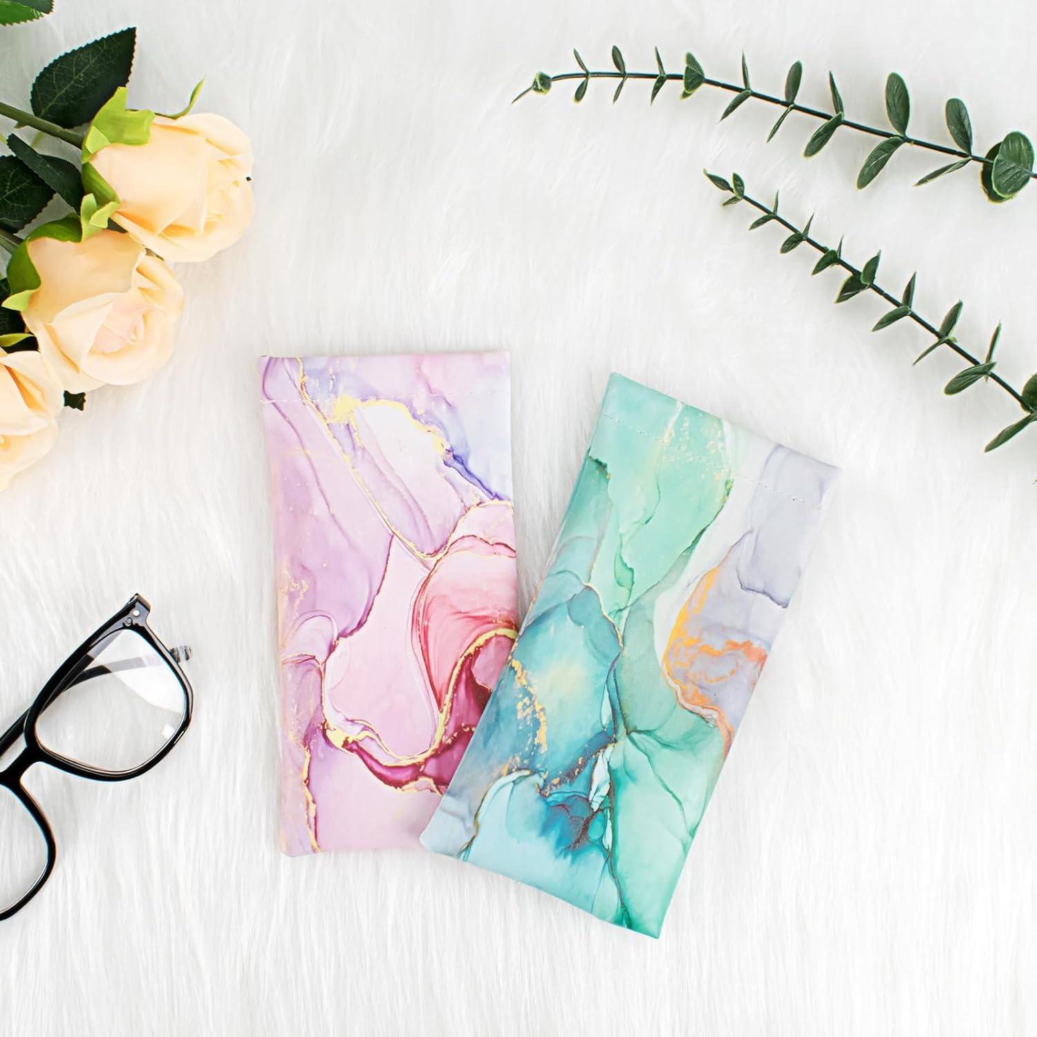 Estuche para Gafas 4 Pcs Cuero Suave con Paño de Limpieza