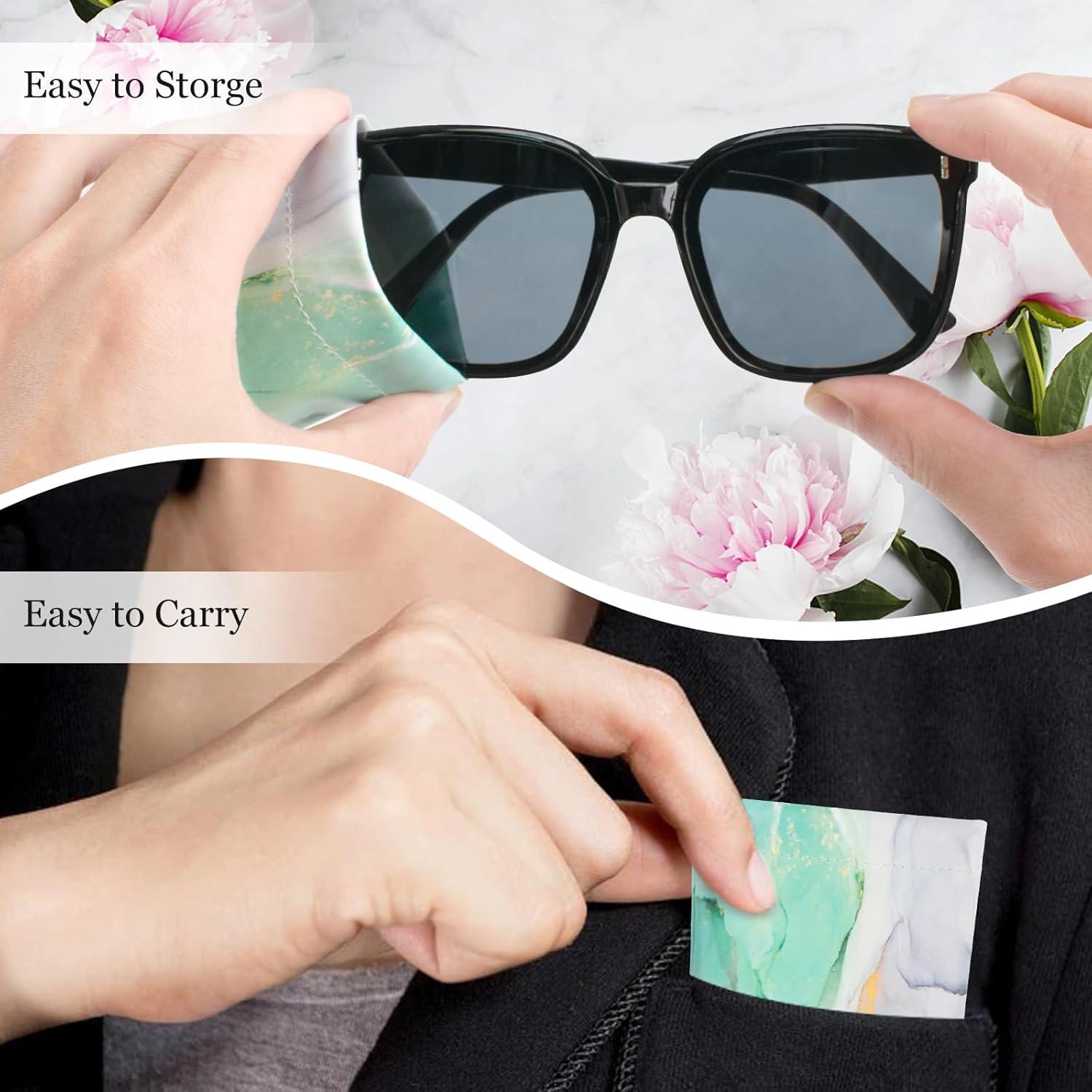 Estuche para Gafas 4 Pcs Cuero Suave con Paño de Limpieza