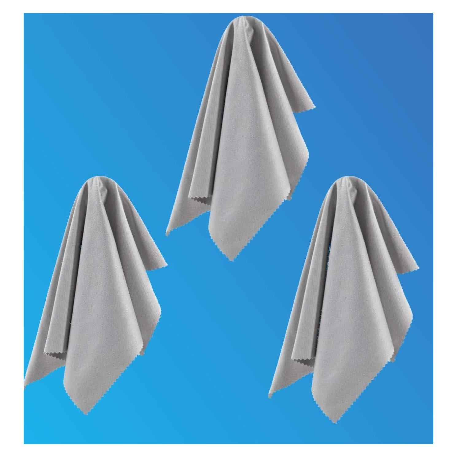 Paquete de 3 Paños Microfibra Gris Claro 30x30 cm