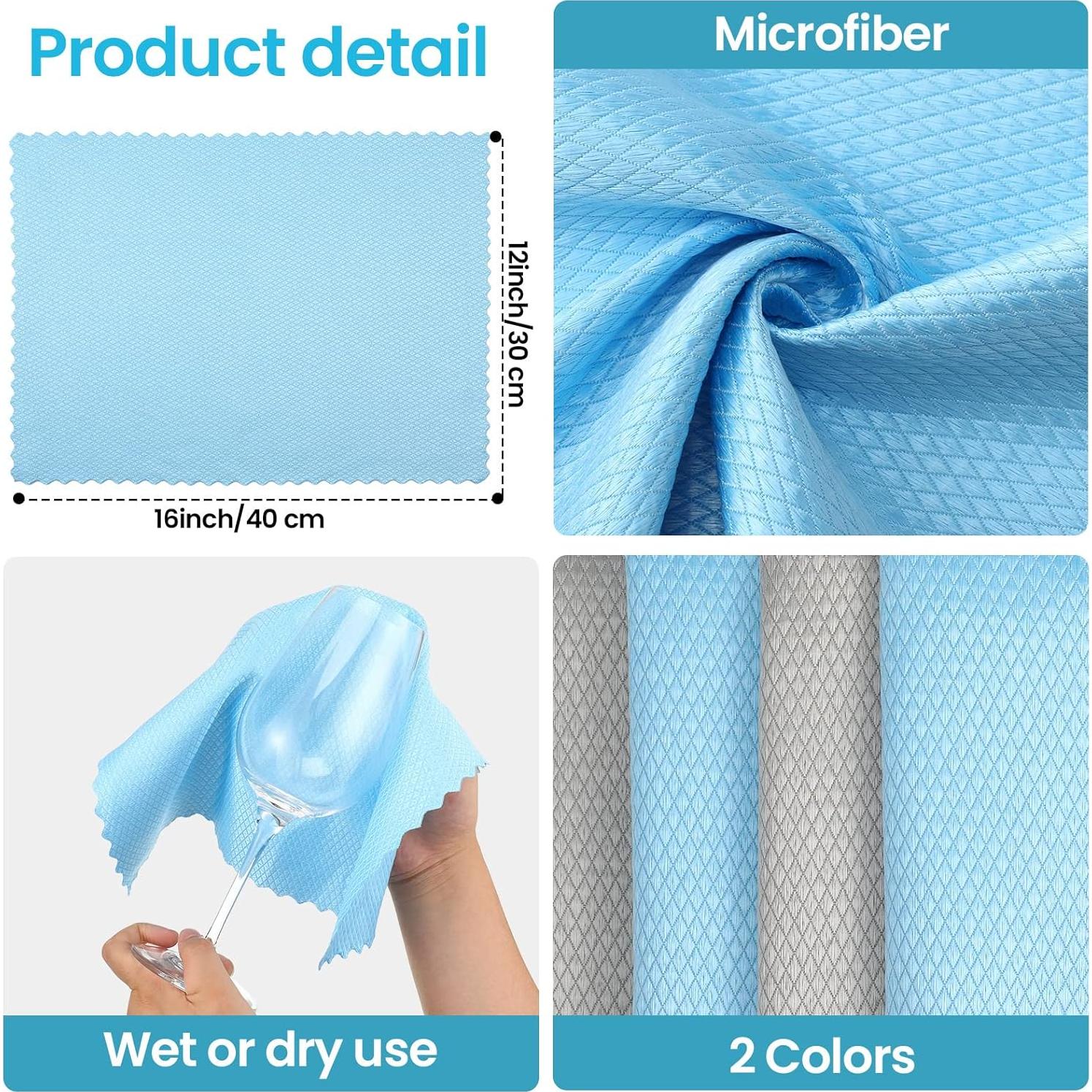 Paquete de 40 paños de microfibra Gandeer 30x40 cm gris azul