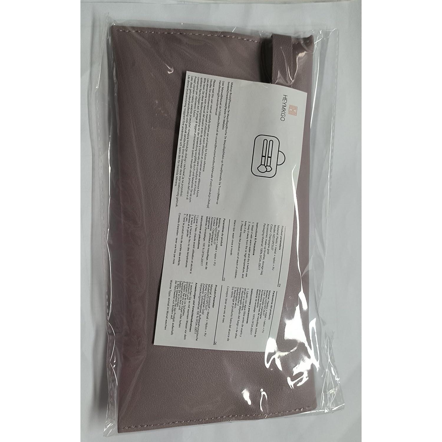 Juego de Brochas de Maquillaje HEYMKGO 15PCS Champagne Gold