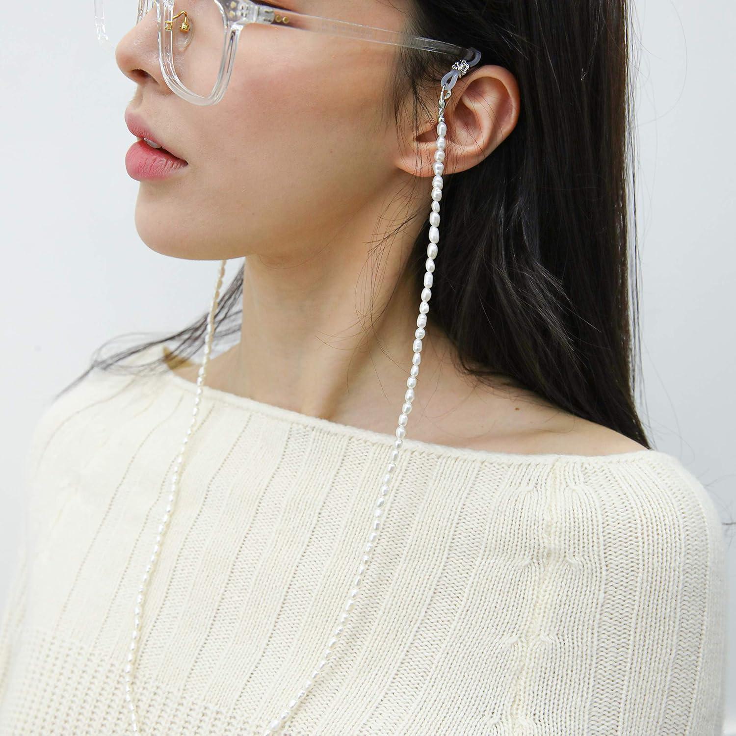 Soporte para Gafas de Sol con Perlas Naturales - Acrílico