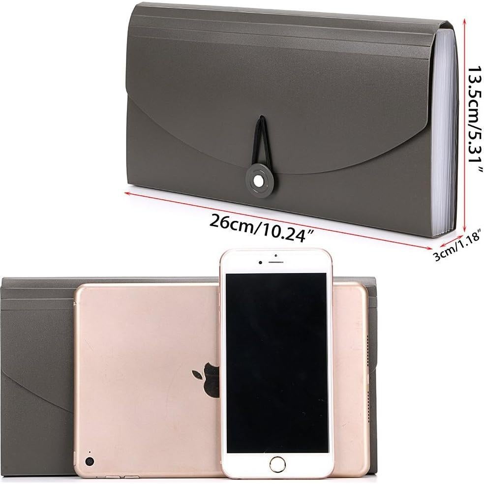 Carpeta Expandible BTSKY de 13 Bolsillos - Organizador A4 Gris