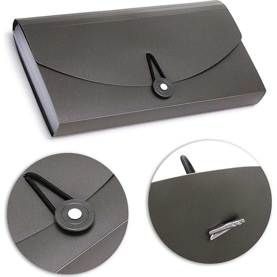 Carpeta Expandible BTSKY de 13 Bolsillos - Organizador A4 Gris