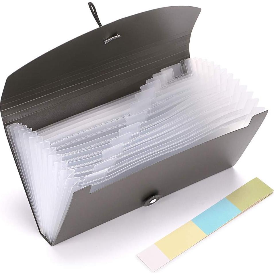 Carpeta Expandible BTSKY de 13 Bolsillos - Organizador A4 Gris