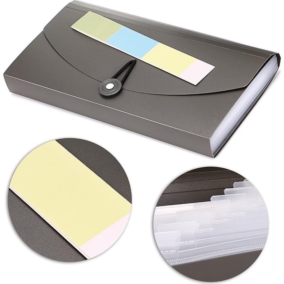 Carpeta Expandible BTSKY de 13 Bolsillos - Organizador A4 Gris