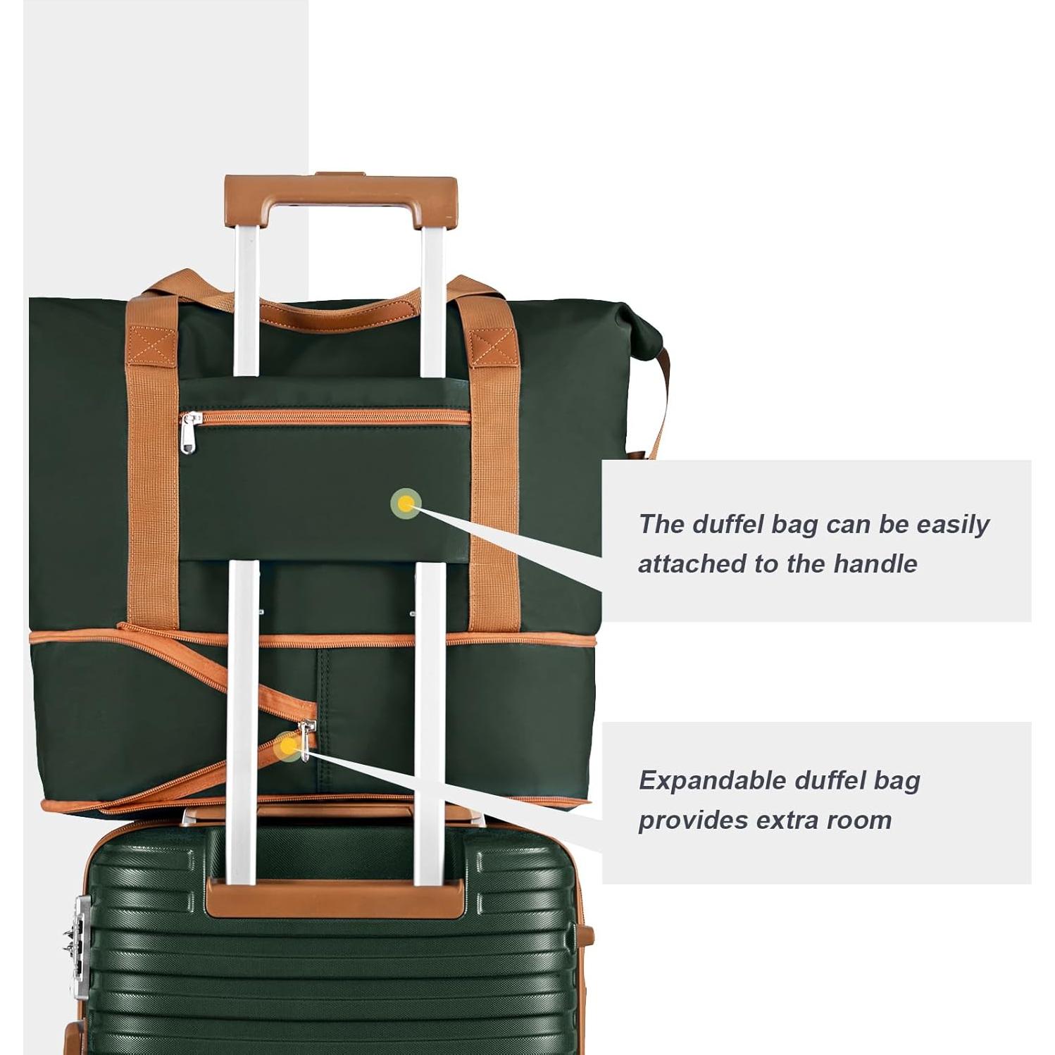 Juego de Equipaje Joyway 5 Piezas 20/24/28 Pulgadas Verde Marrón