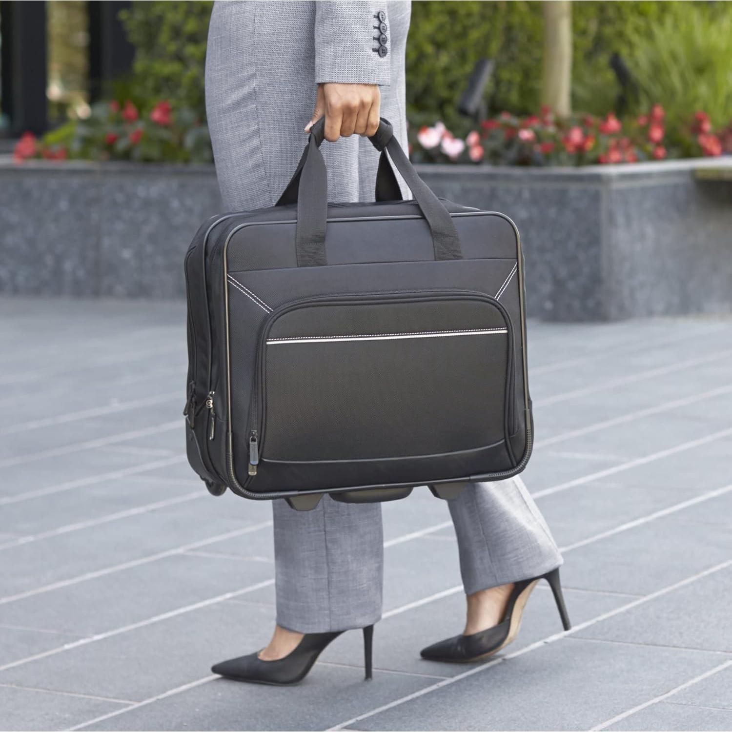 Funda para portátil con ruedas Amazon Basics 15.6" Negra