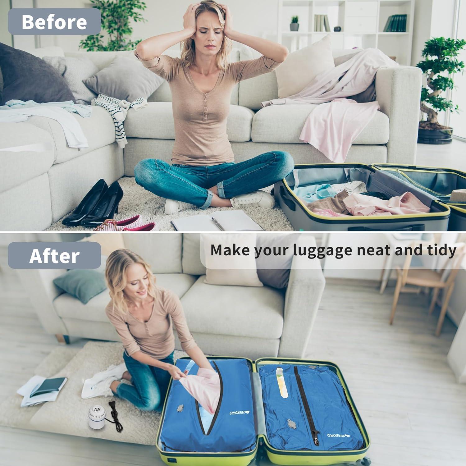 Bolsa de Vacío YEEKORO 2 PC Azul Impermeable Ahorra Espacio