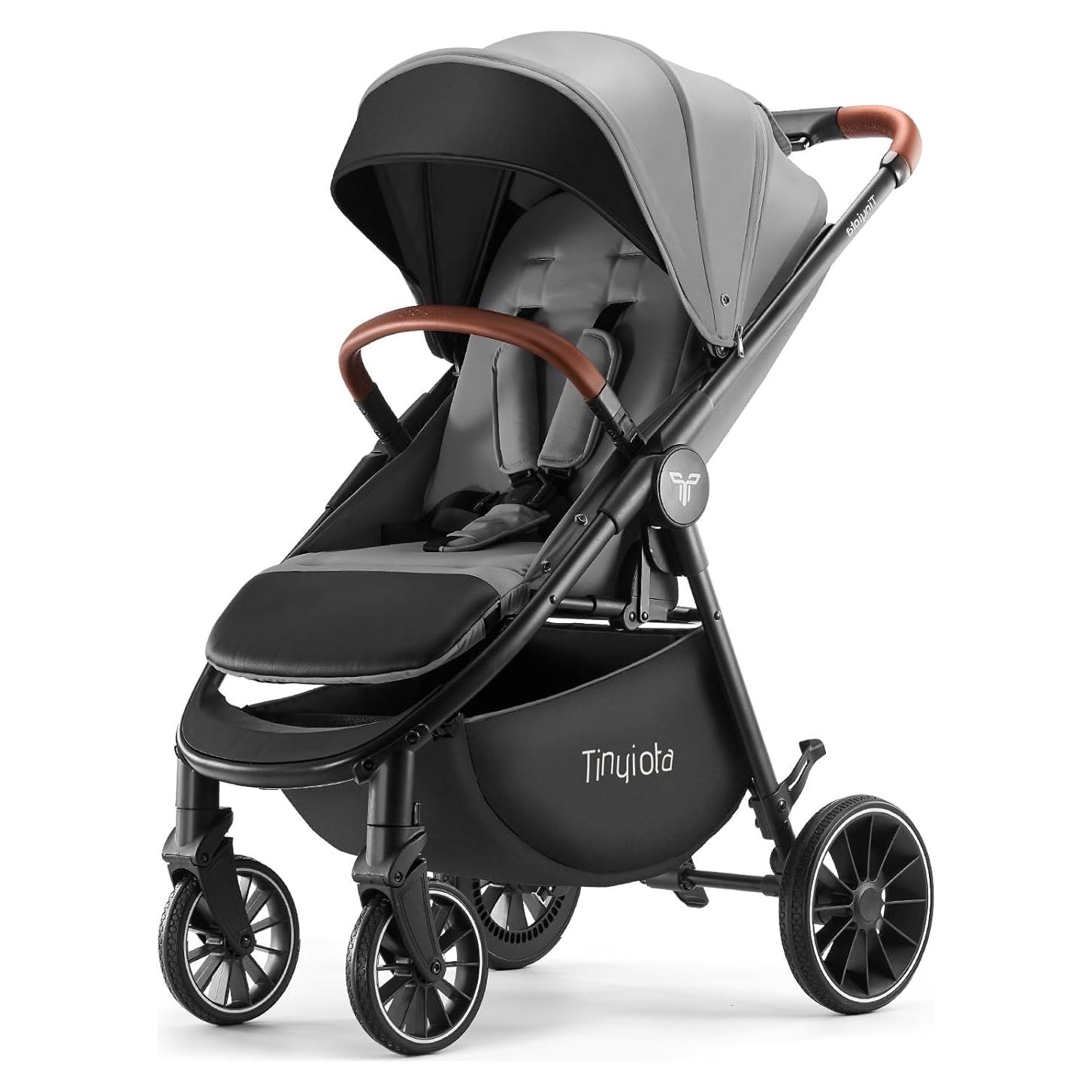 Carrito de Bebé Tinyiota Plegable con Capota UPF 50+ Gris