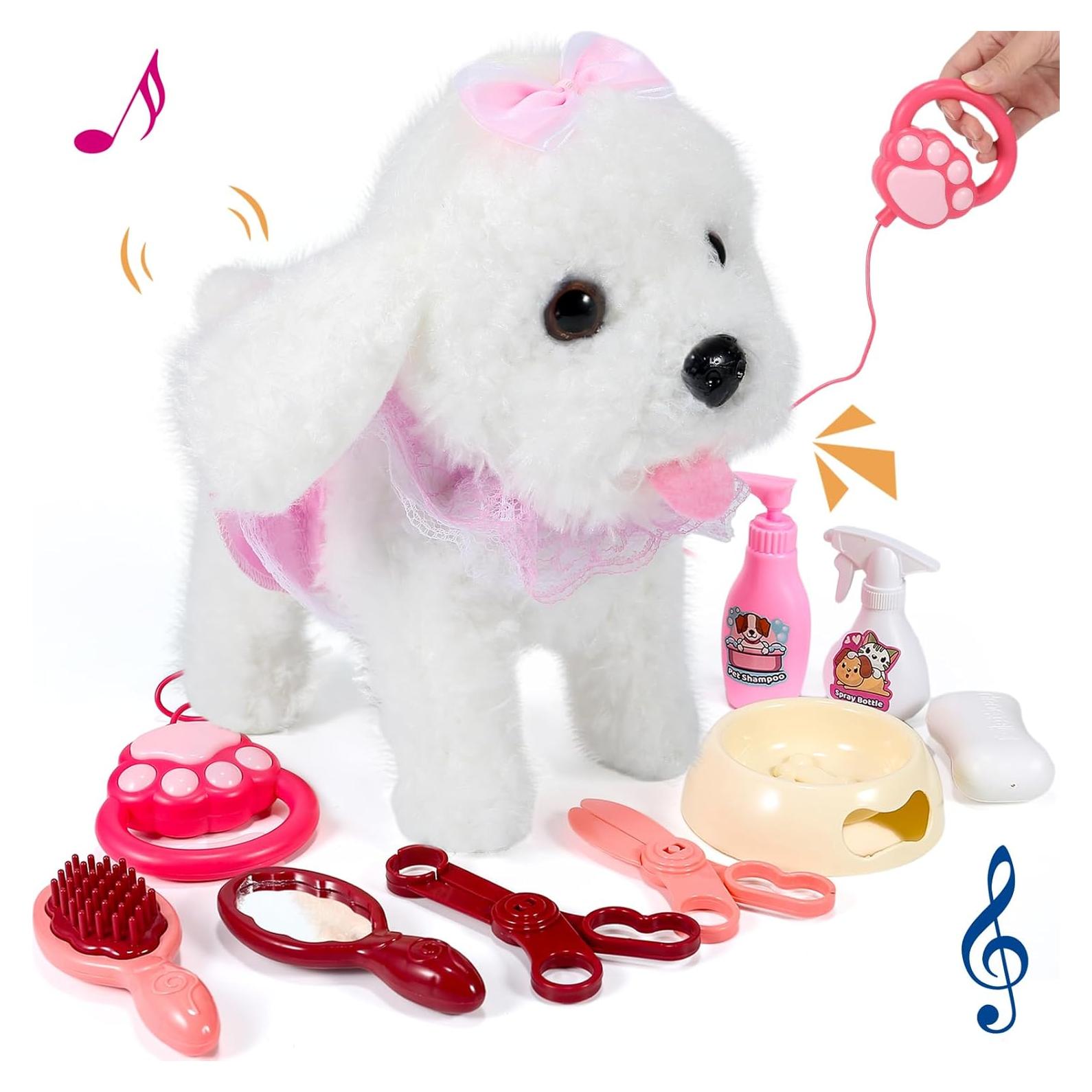 Perro Robot GOBRILLFUN Blanco Juguete Interactivo 23x14x23cm