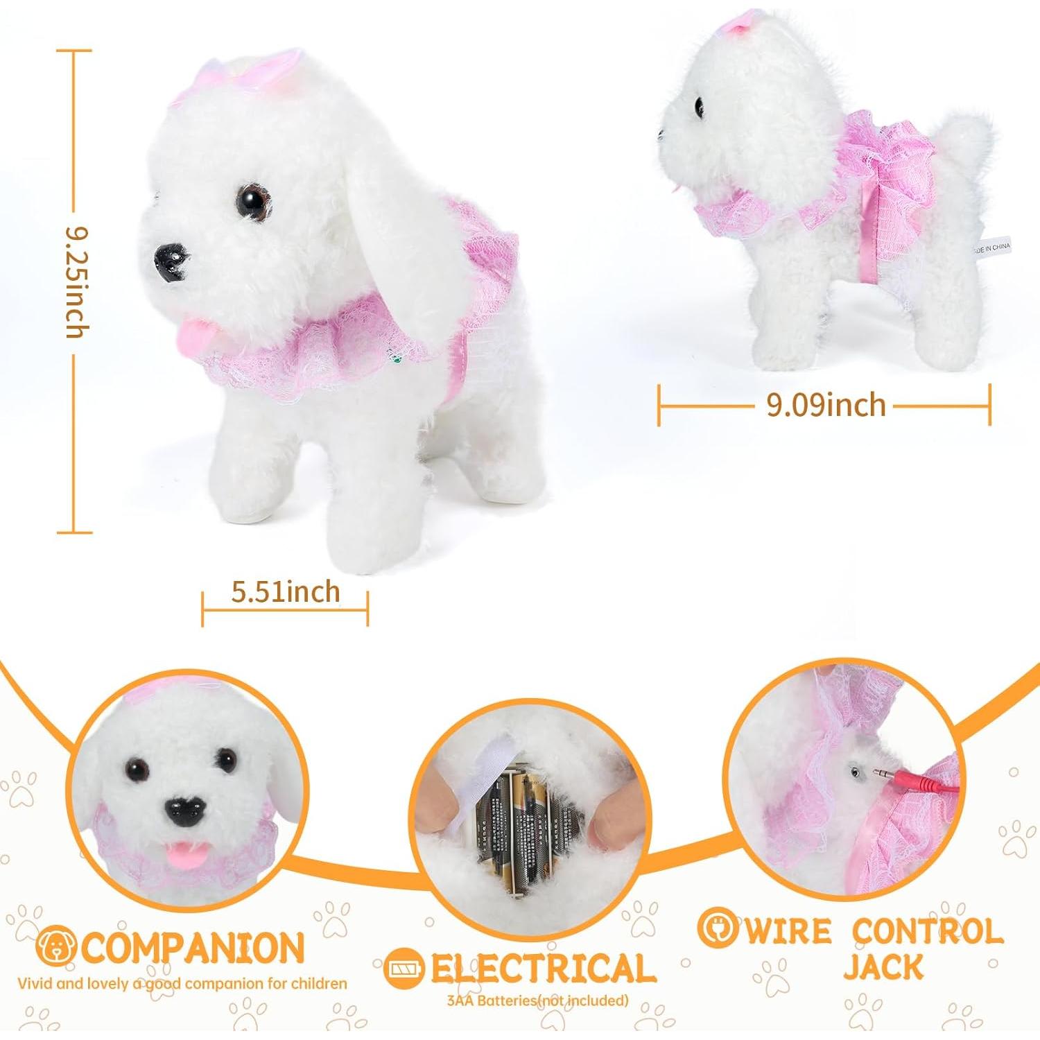 Perro Robot GOBRILLFUN Blanco Juguete Interactivo 23x14x23cm