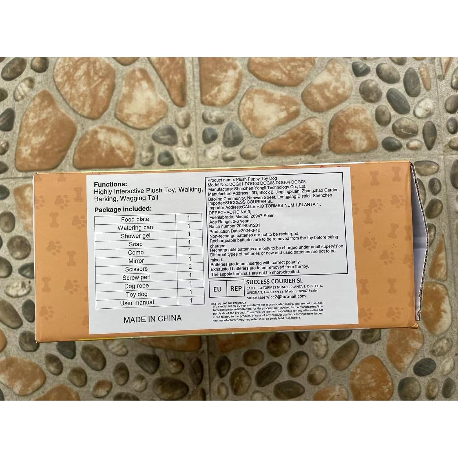 Perro Robot GOBRILLFUN Blanco Juguete Interactivo 23x14x23cm