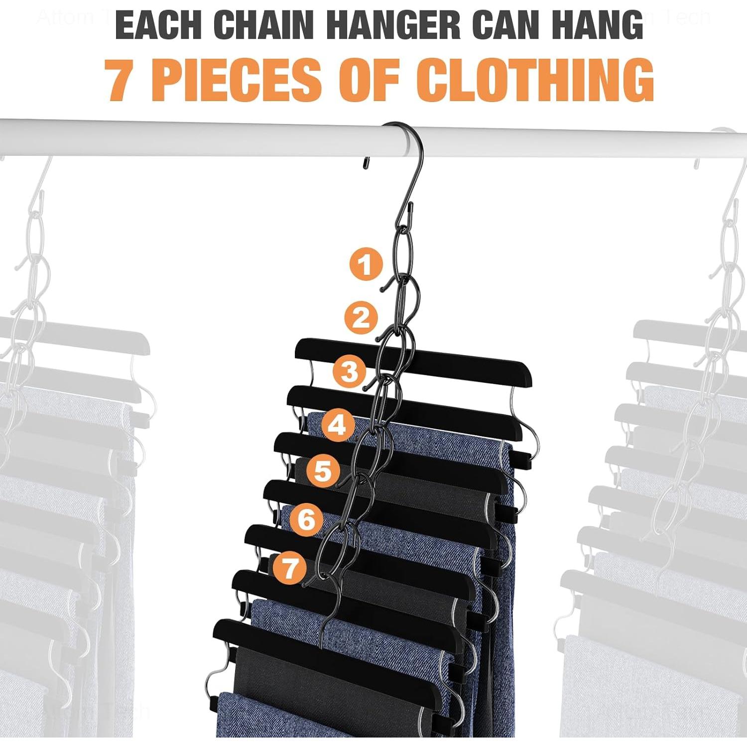 Perchas de Cadena NiHome 10-Pack Metal Negro Ahorra Espacio