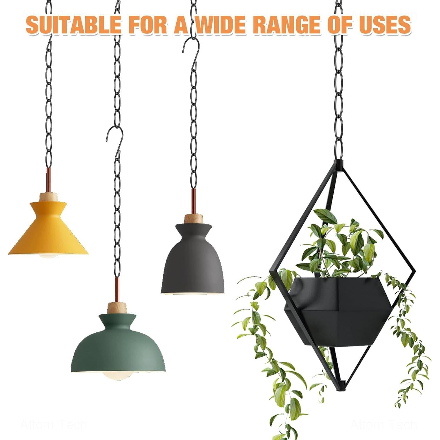 Perchas de Cadena NiHome 10-Pack Metal Negro Ahorra Espacio