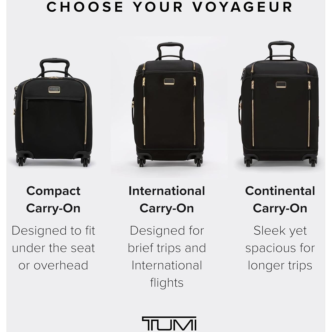 Maleta TUMI Voyageur Leger 21.8" Expandible Negra/Dorada